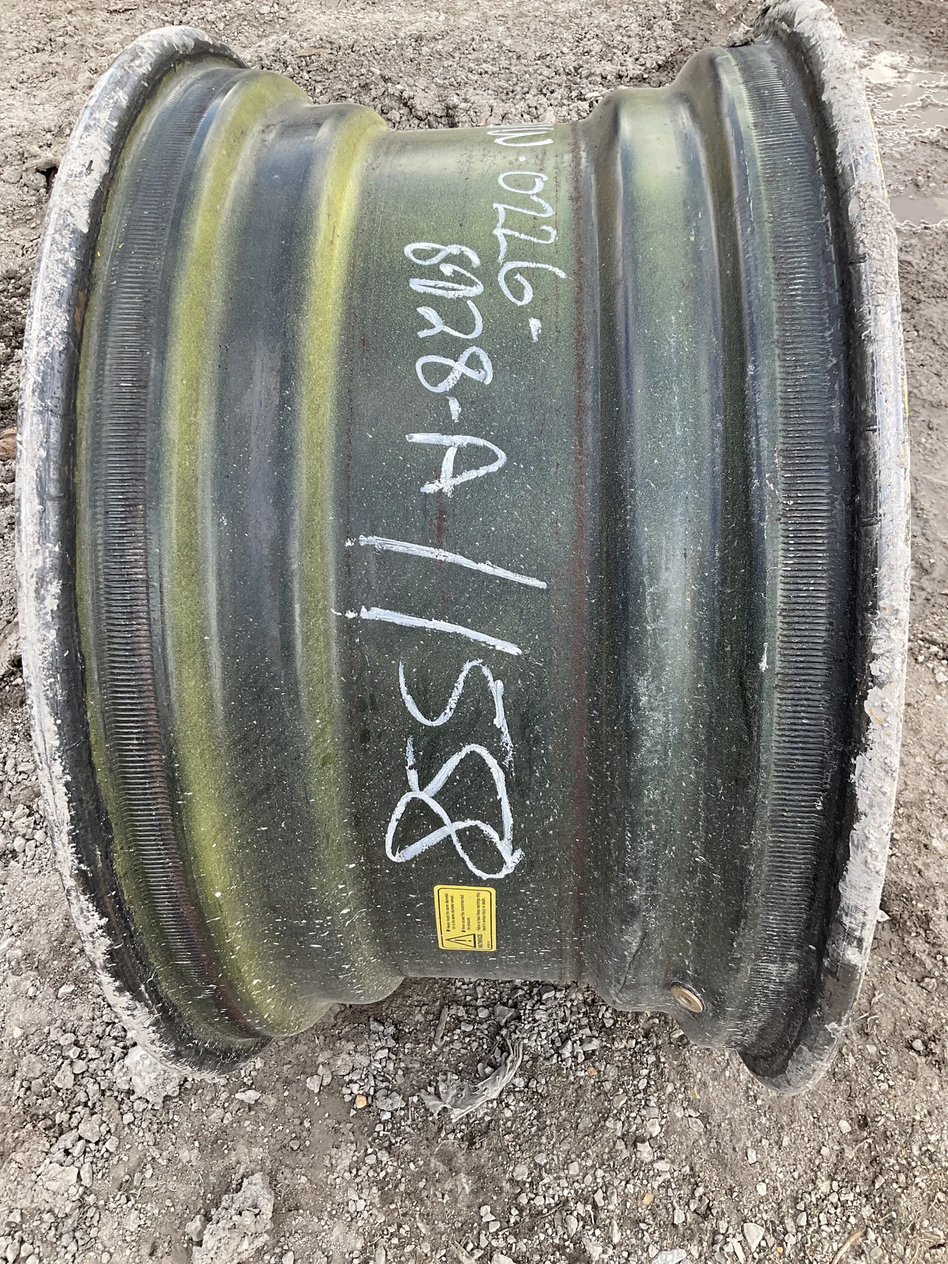 Used 15 x 30 12-16.732-14.620 13"BS Titan Yellow Waffle 3 Bolt Wheel & Disc image 3