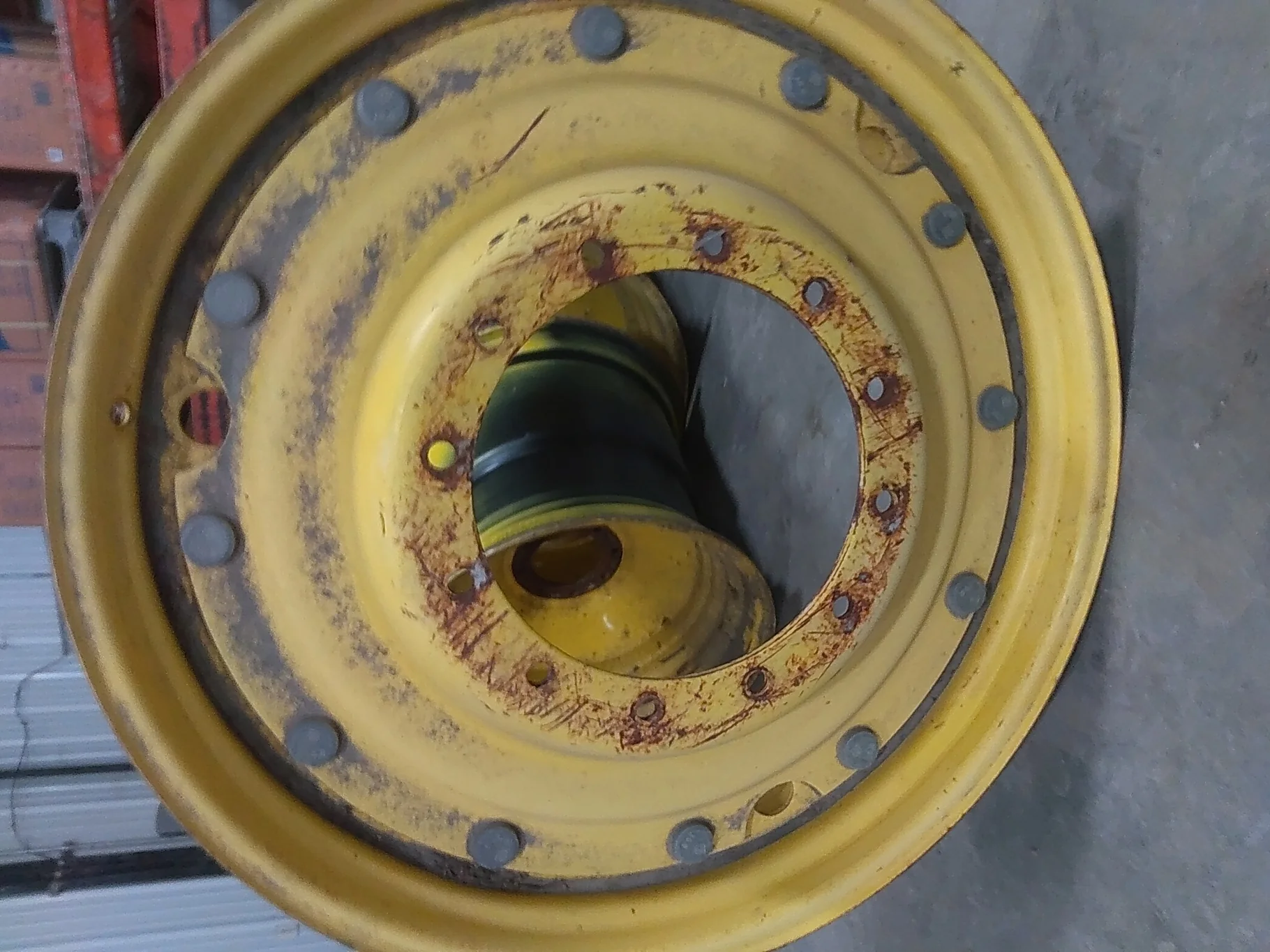 Used 10 x 38 12-16.732-14.62 Yellow Stub Wheel image 2