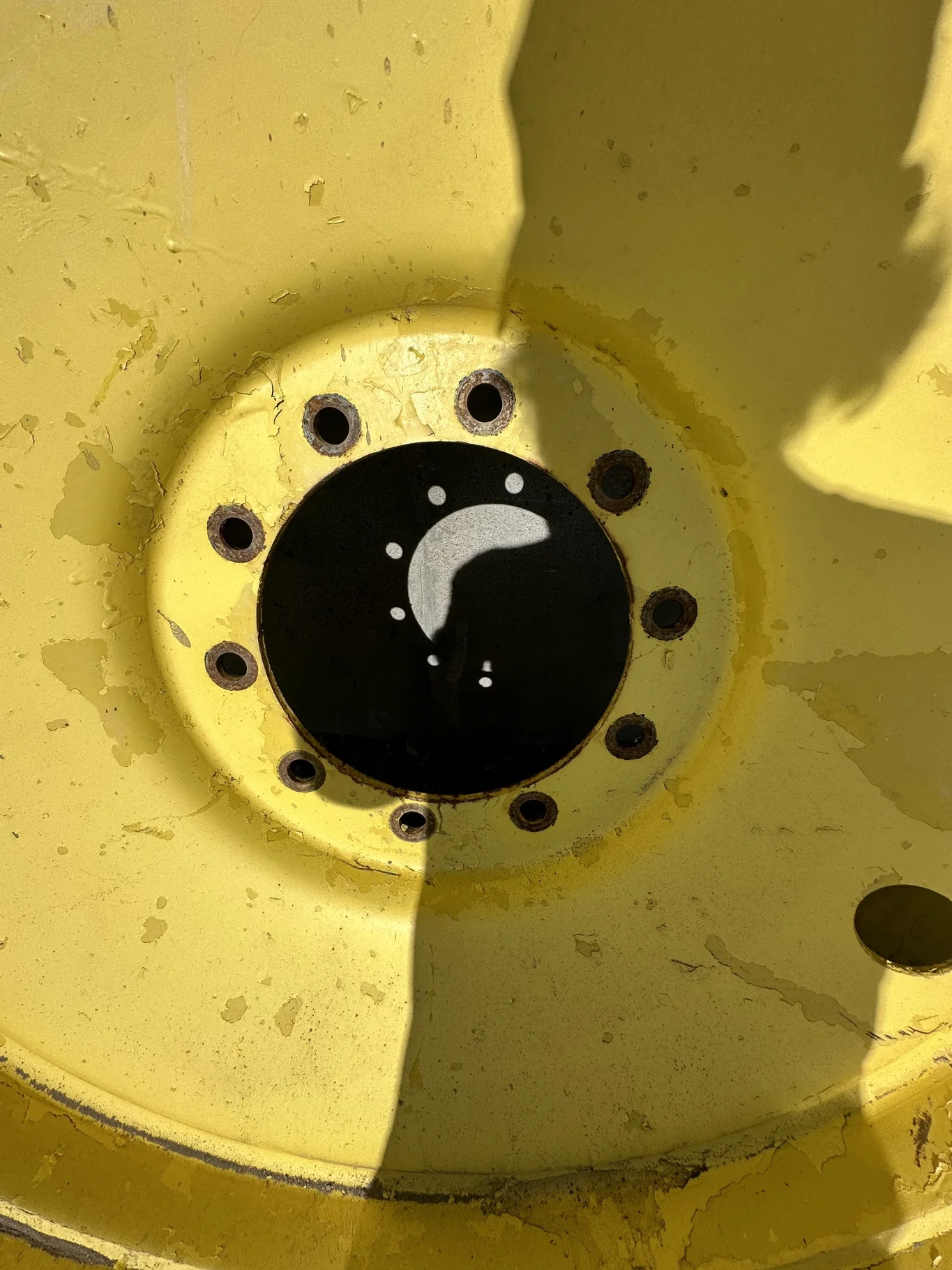 Used 16 x 38 Titan 10 Bolt John Deere Yellow Wheel image 3