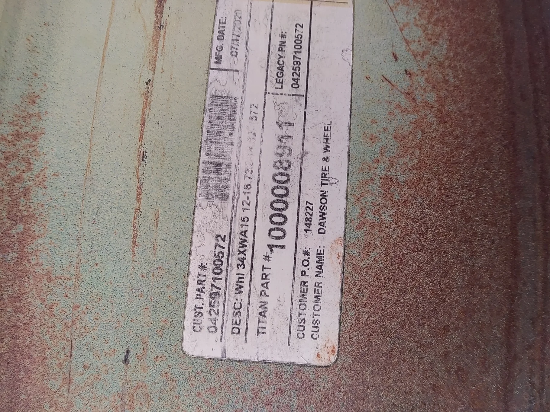 Used 15 X 34 John Deere Yellow Stub Disc image 2