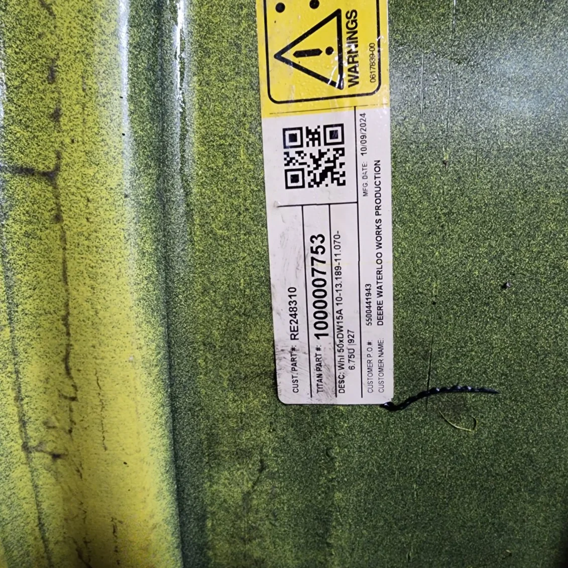 Take-Off 15 X 50 10-13.19-11.07 12"BS Dual Yellow Wheel image 2