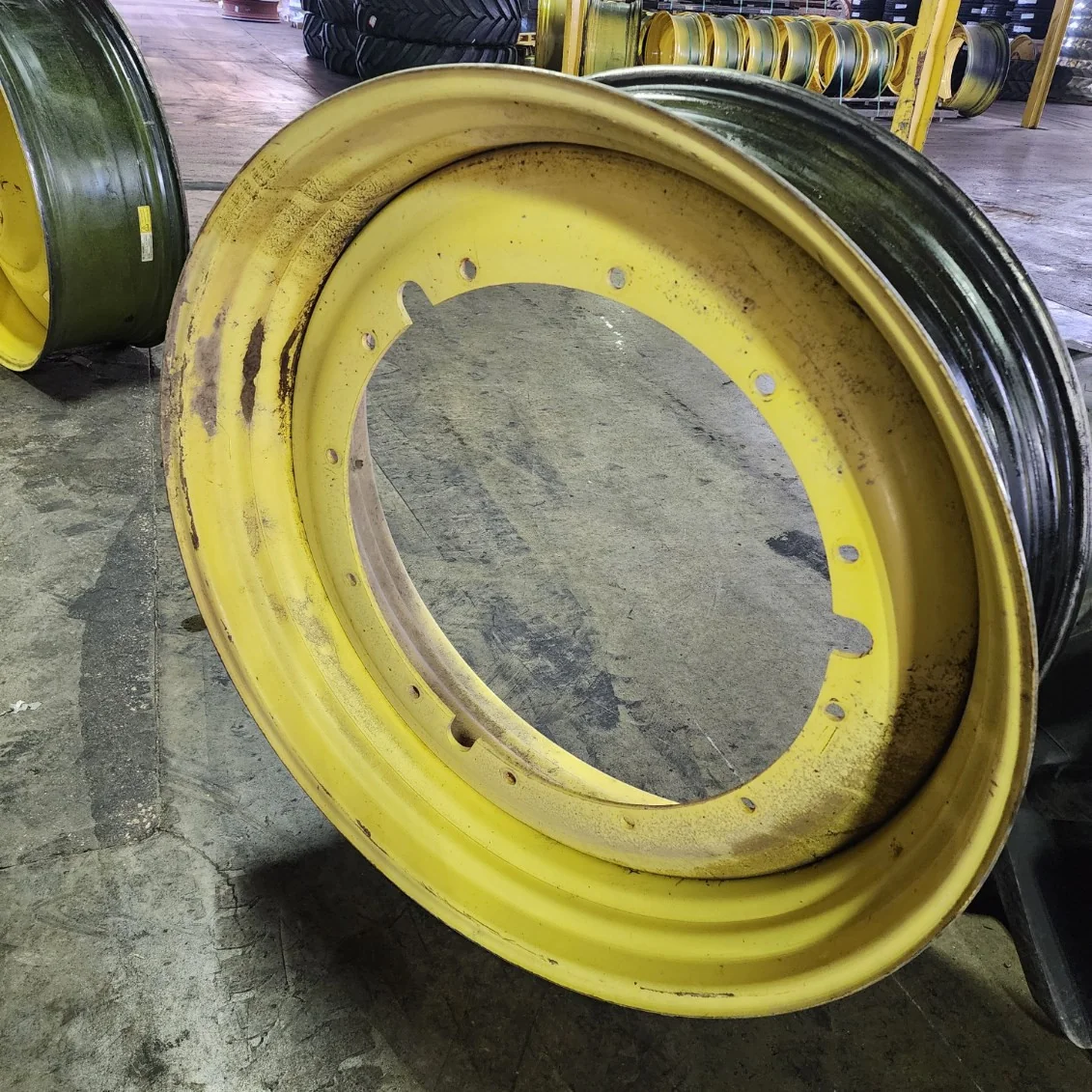 Used 16 X 46 12-32.047-30.17 5"BS Titan Rim & Rail Yellow Wheel image 2