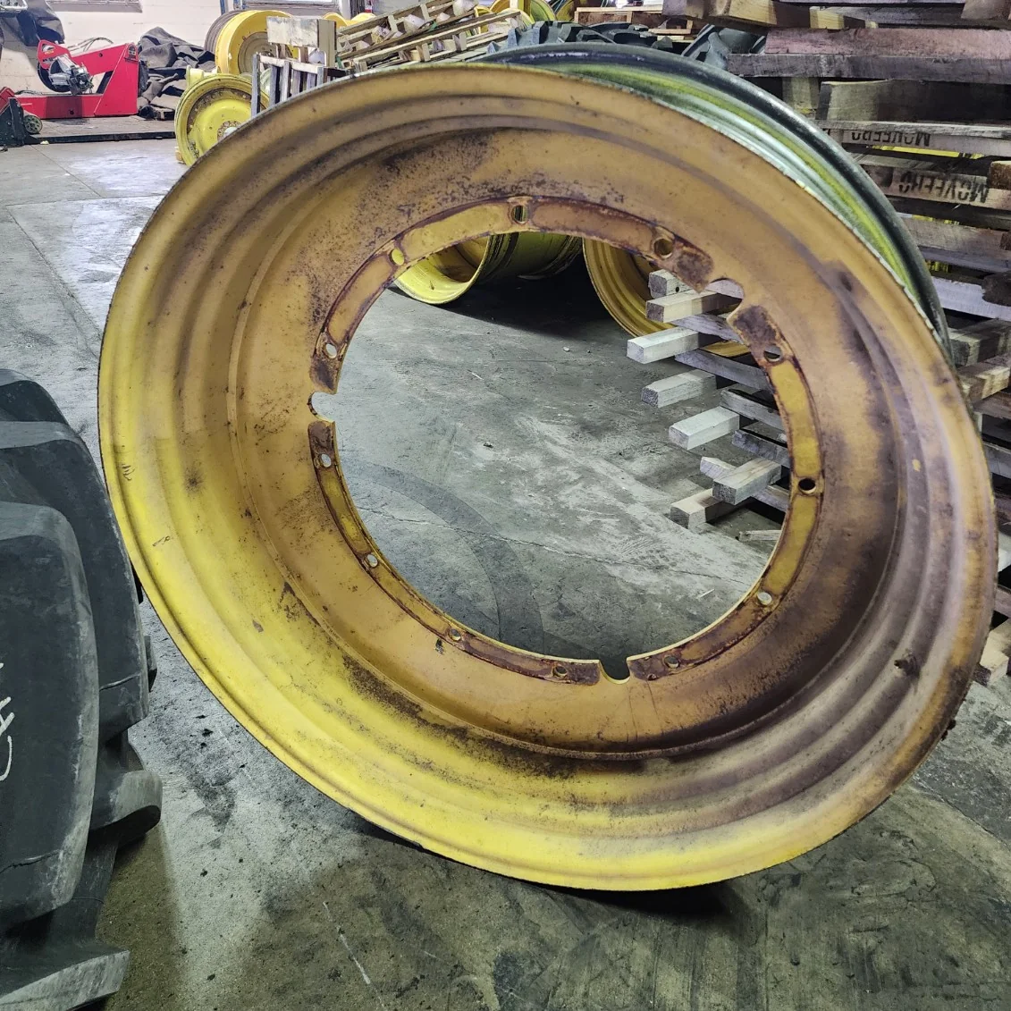 Used 16 X 46 12-32.047-30.17 5"BS Titan Rim & Rail Yellow Wheel image 3