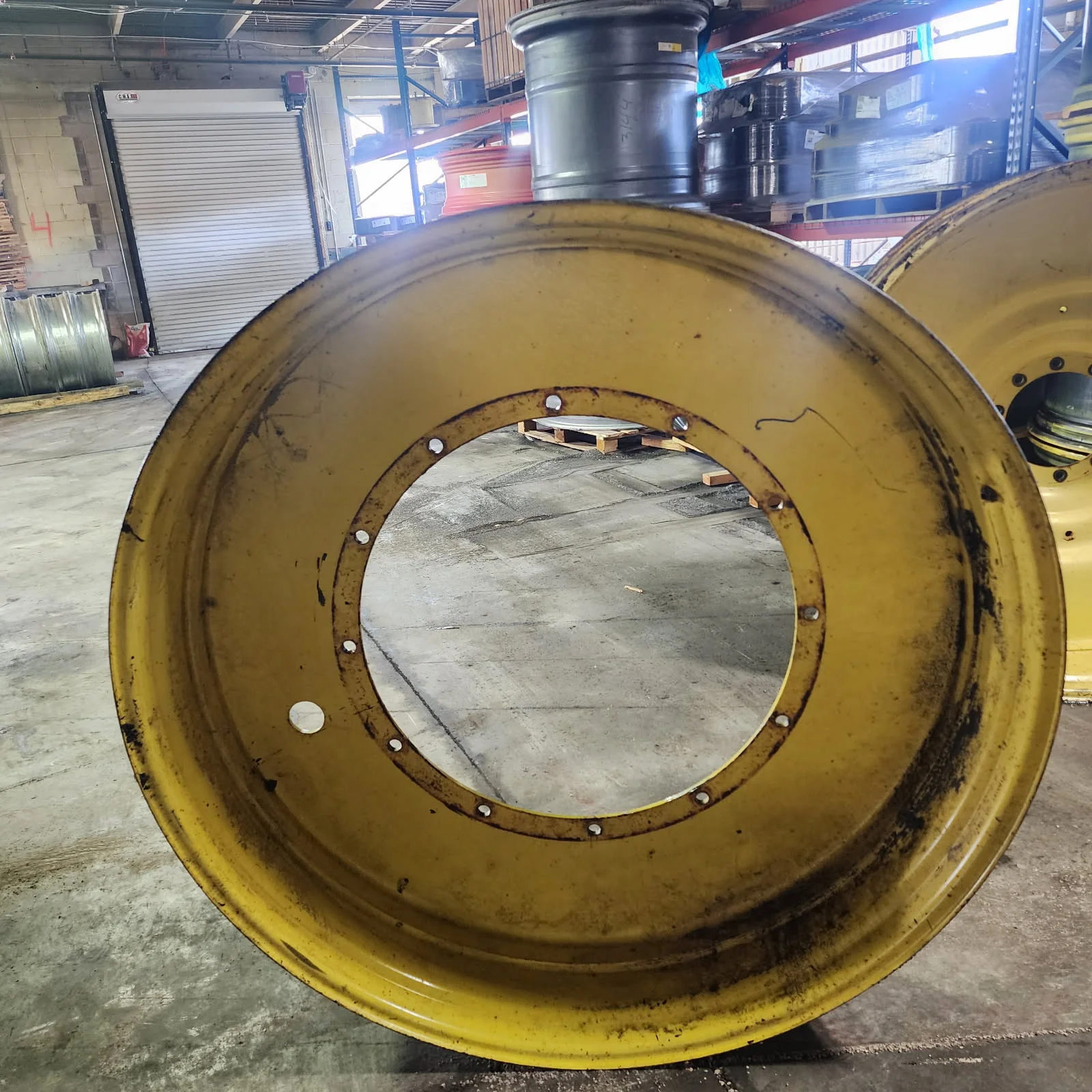 Used 12 x 54 12-31.625-29 3.25"BS Yellow Rim & Rail Wheel