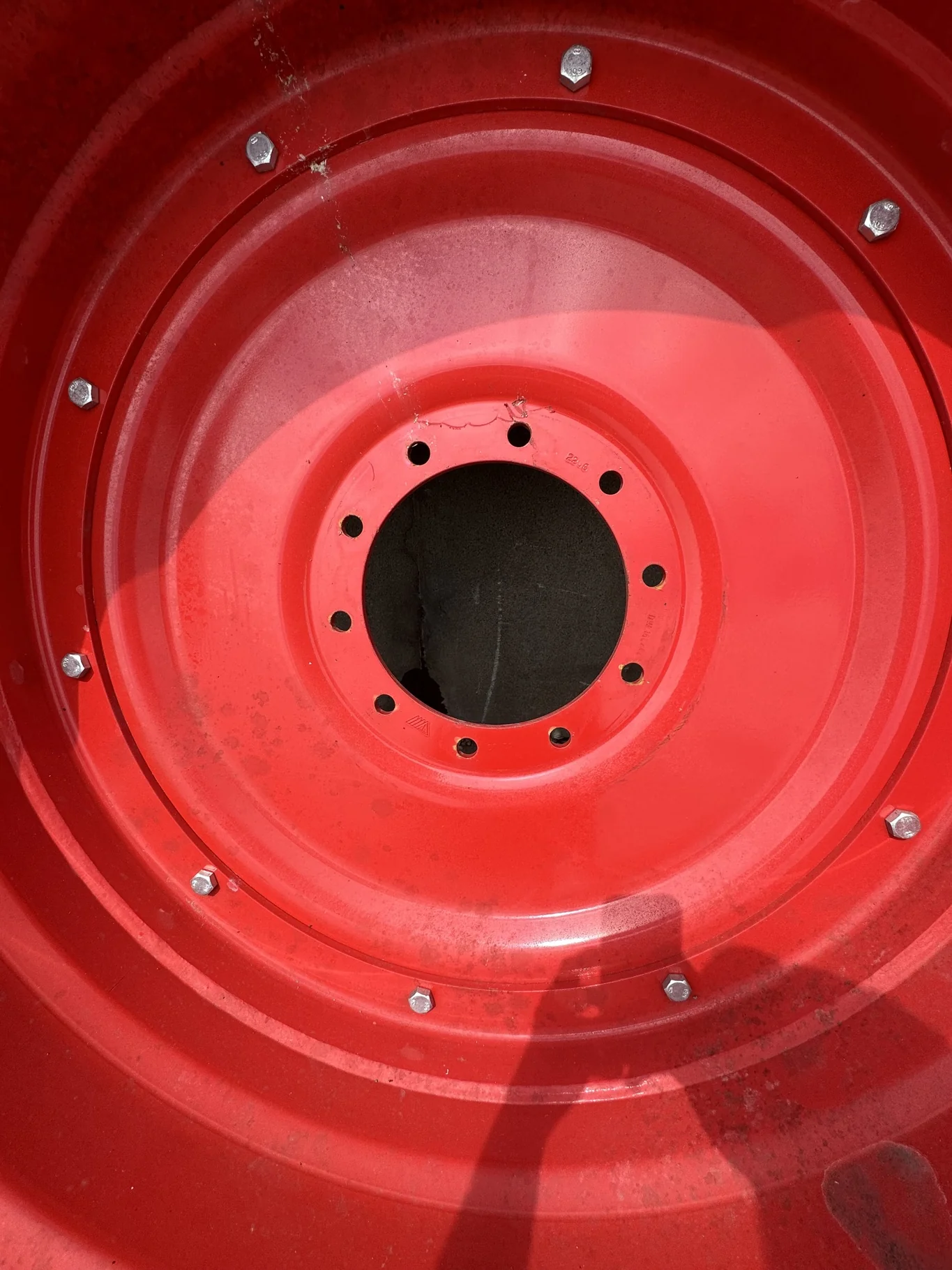 Used 16 X 42 10 Bolt Rail No Disc Wheel Fendt Red image 2