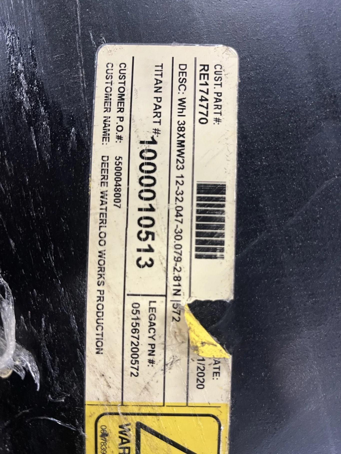 Used 23 x 38 12-32.047-30.078-2.81 (.937) Yellow Wheel image 4