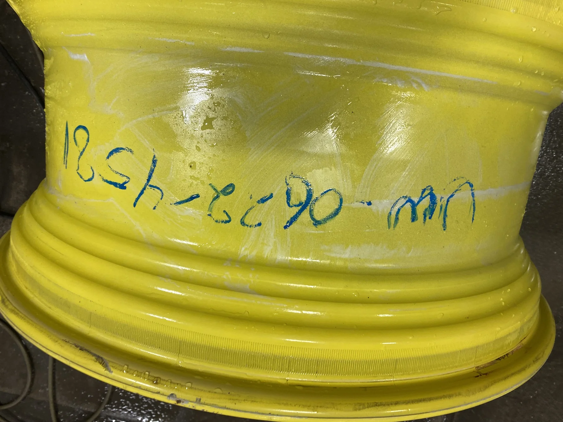 Used 15 X 34 JD Yellow 4/2 Rail Wheel 9.375" BS with 34" Disc  (8-8-6.023) 4" Offset image 5