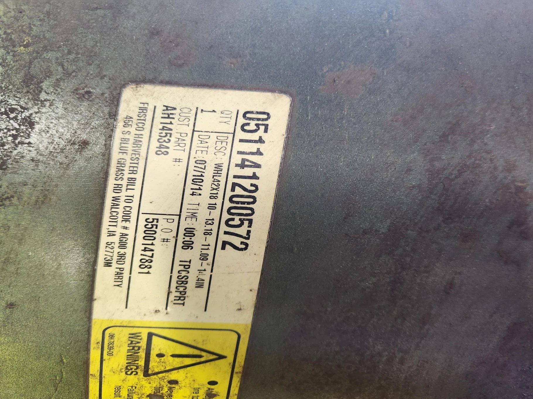 Used 18 x 42 10-13.18-11.09-14.4IN Yellow Wheel image 2