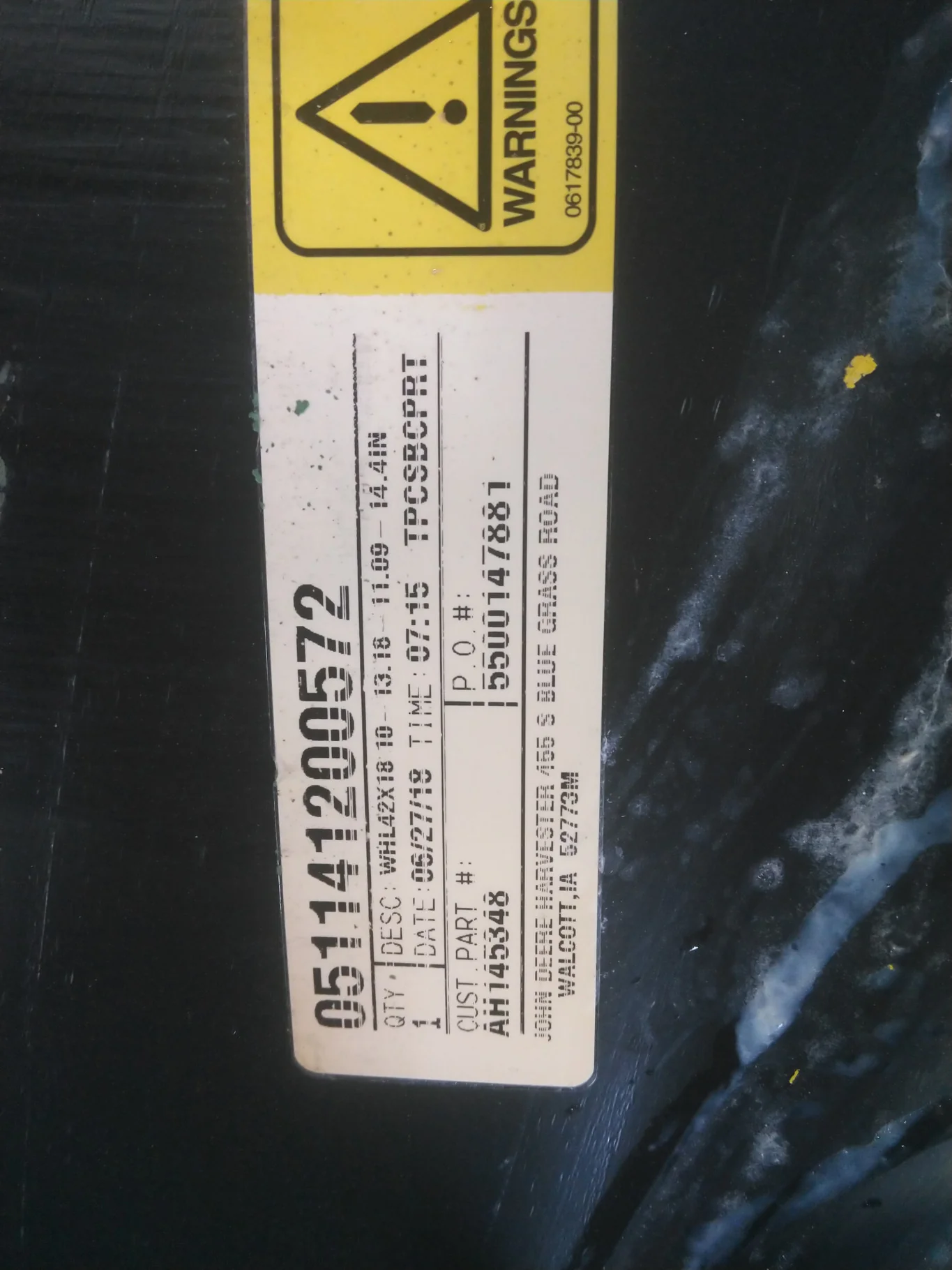Used 18 X 42 10-13.18-11.09-14.4 Inside Dolly Dual Yellow Wheel image 3