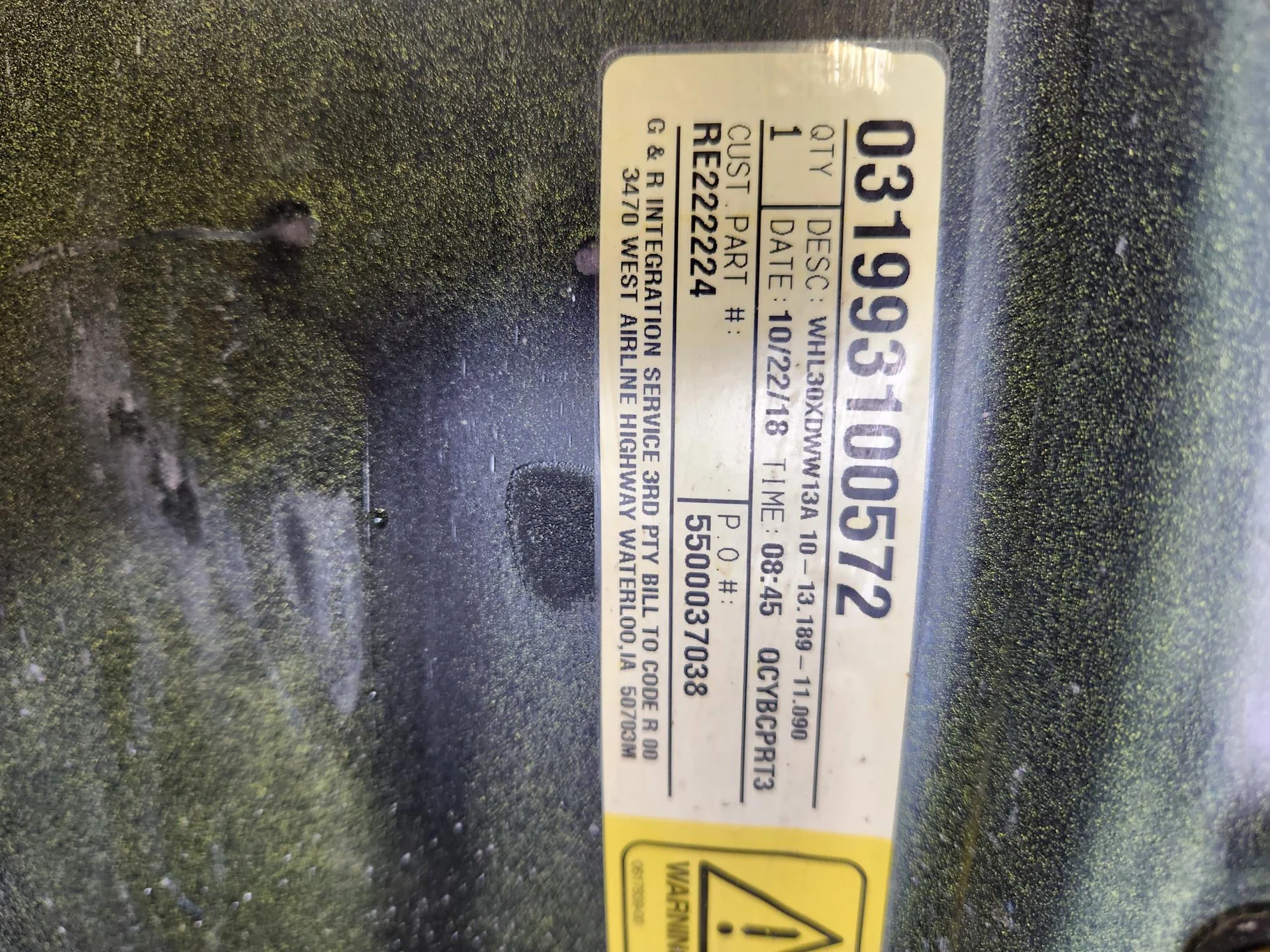 Used 13 x 30 Waffle 3 Bolt Yellow Wheel