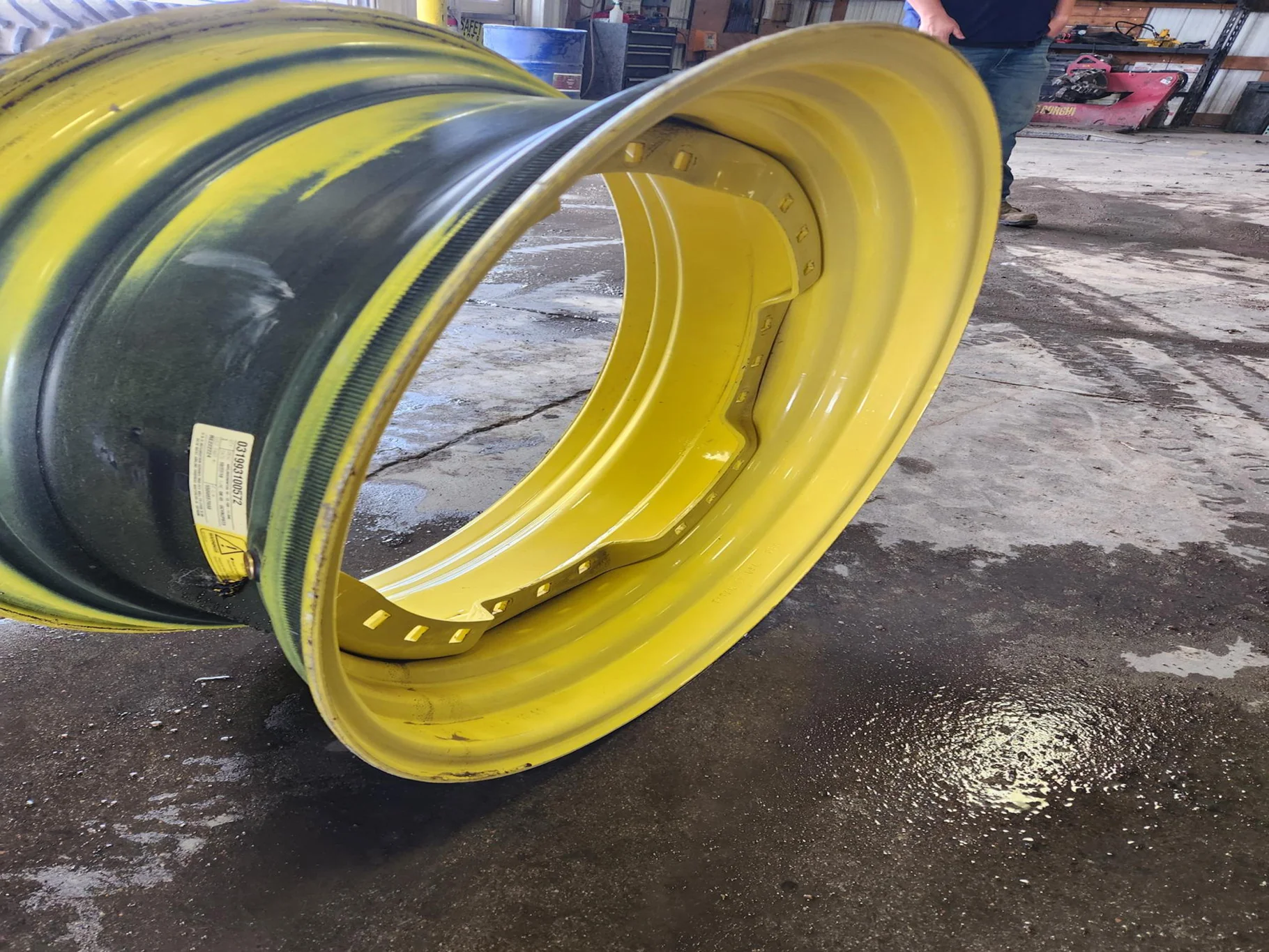Used 13 x 30 Waffle 3 Bolt Yellow Wheel image 3