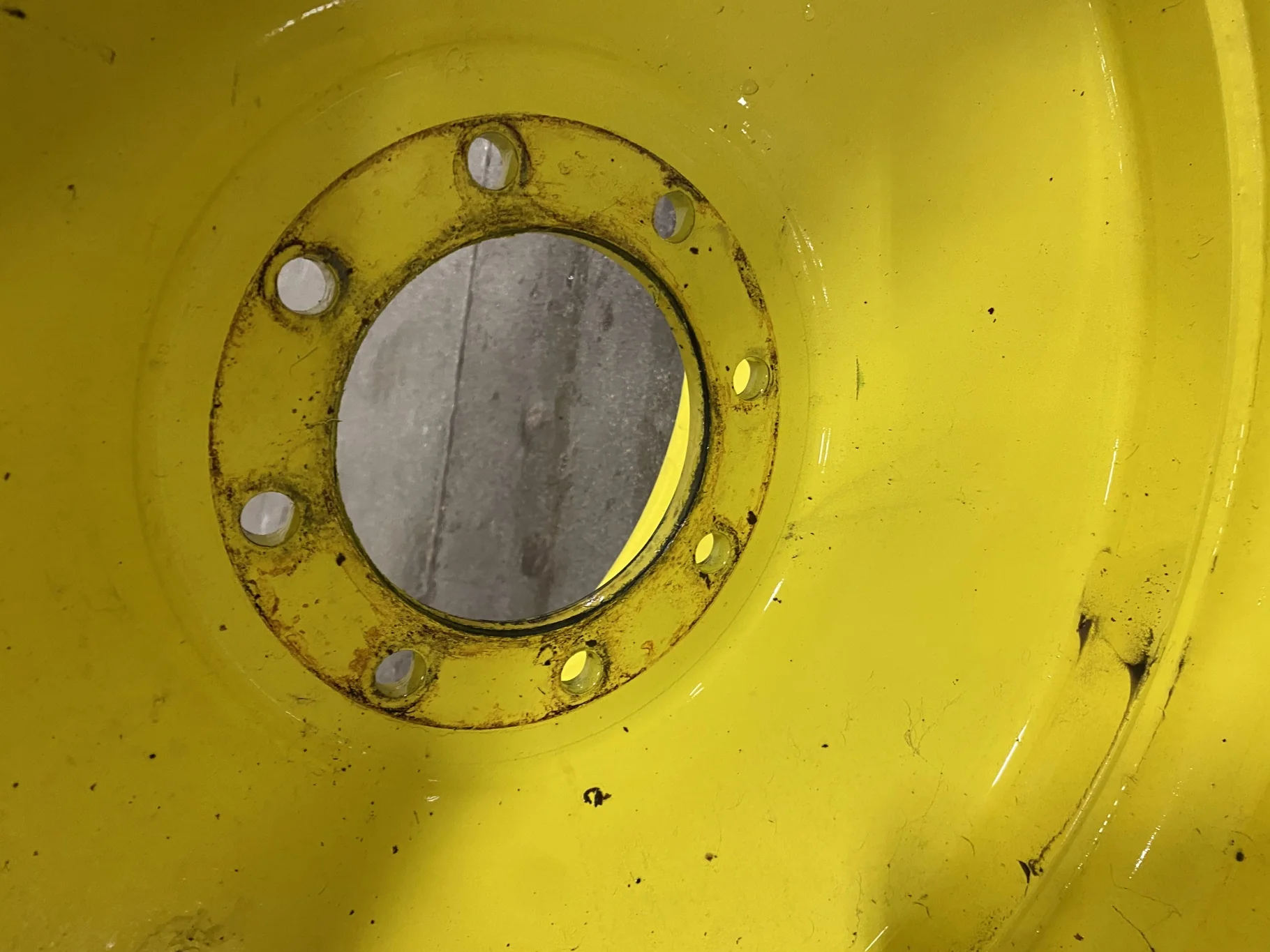 Used 25 X 26 John Deere Yellow 8 Bolt (.688) 1/2" Formed Center Wheel (8-8-6.03) -2.50" - Good Condi image 3