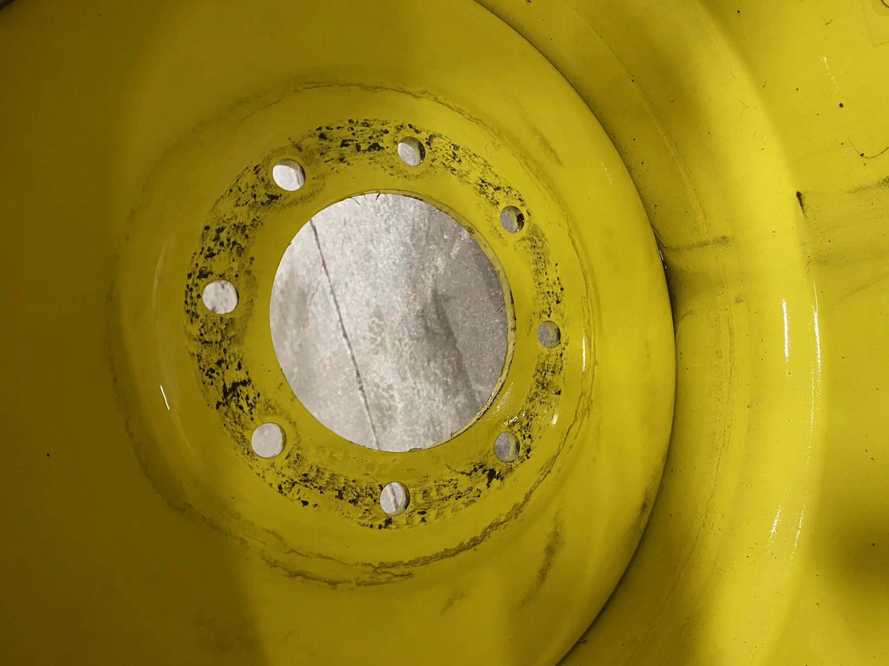 Used 25 X 26 John Deere Yellow 8 Bolt (.688) 1/2" Formed Center Wheel (8-8-6.03) -2.50" - Good Condi image 4