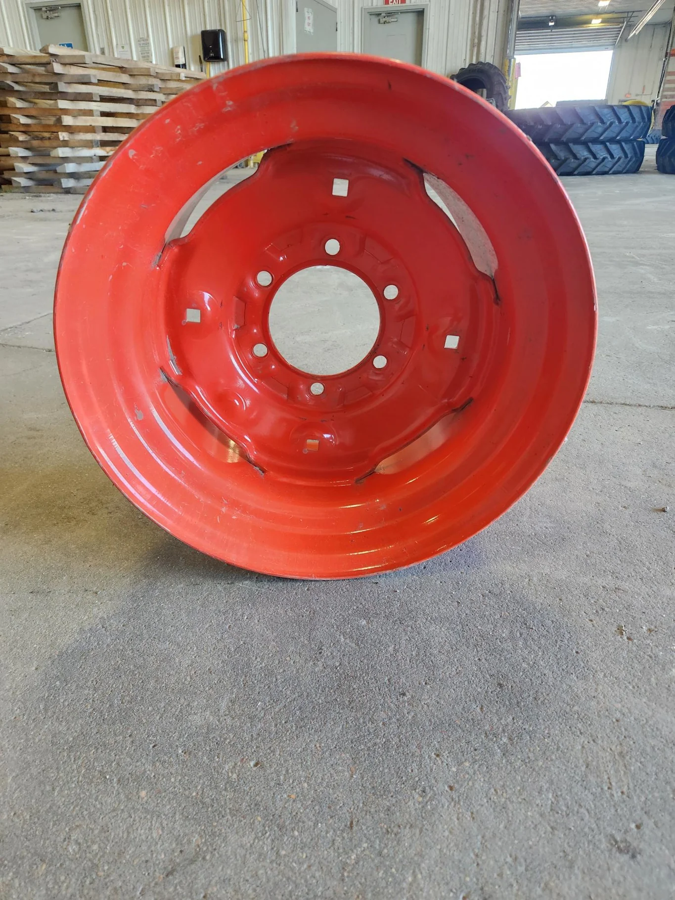 Take-Off 9.75 x 16.5 (6-6-4.63) 6 3/4 BS Kubota Orange Skidloader Wheel image 2