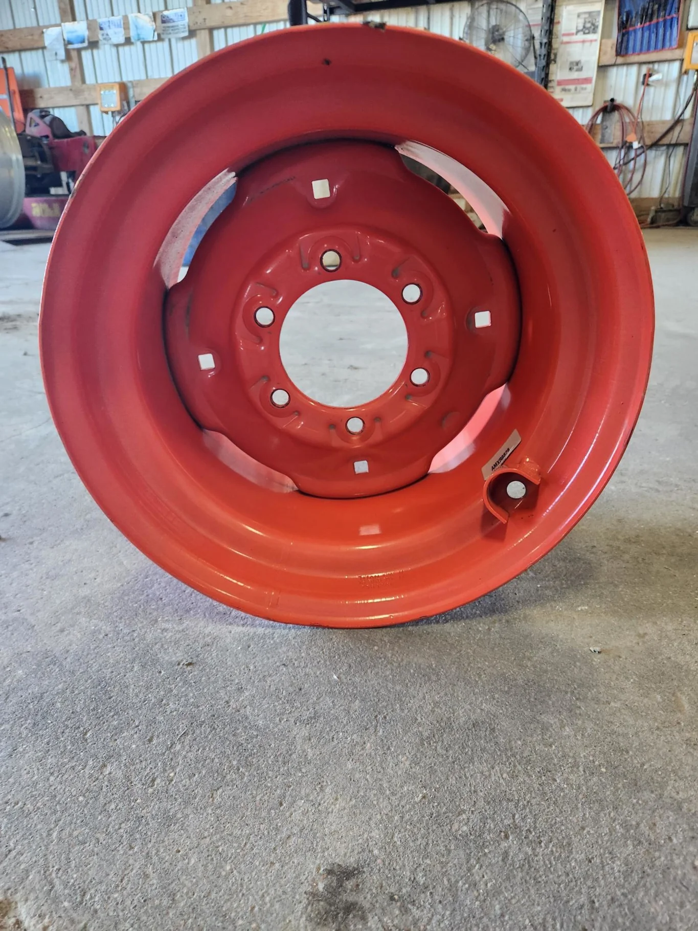 Take-Off 9.75 x 16.5 (6-6-4.63) 6 3/4 BS Kubota Orange Skidloader Wheel image 3