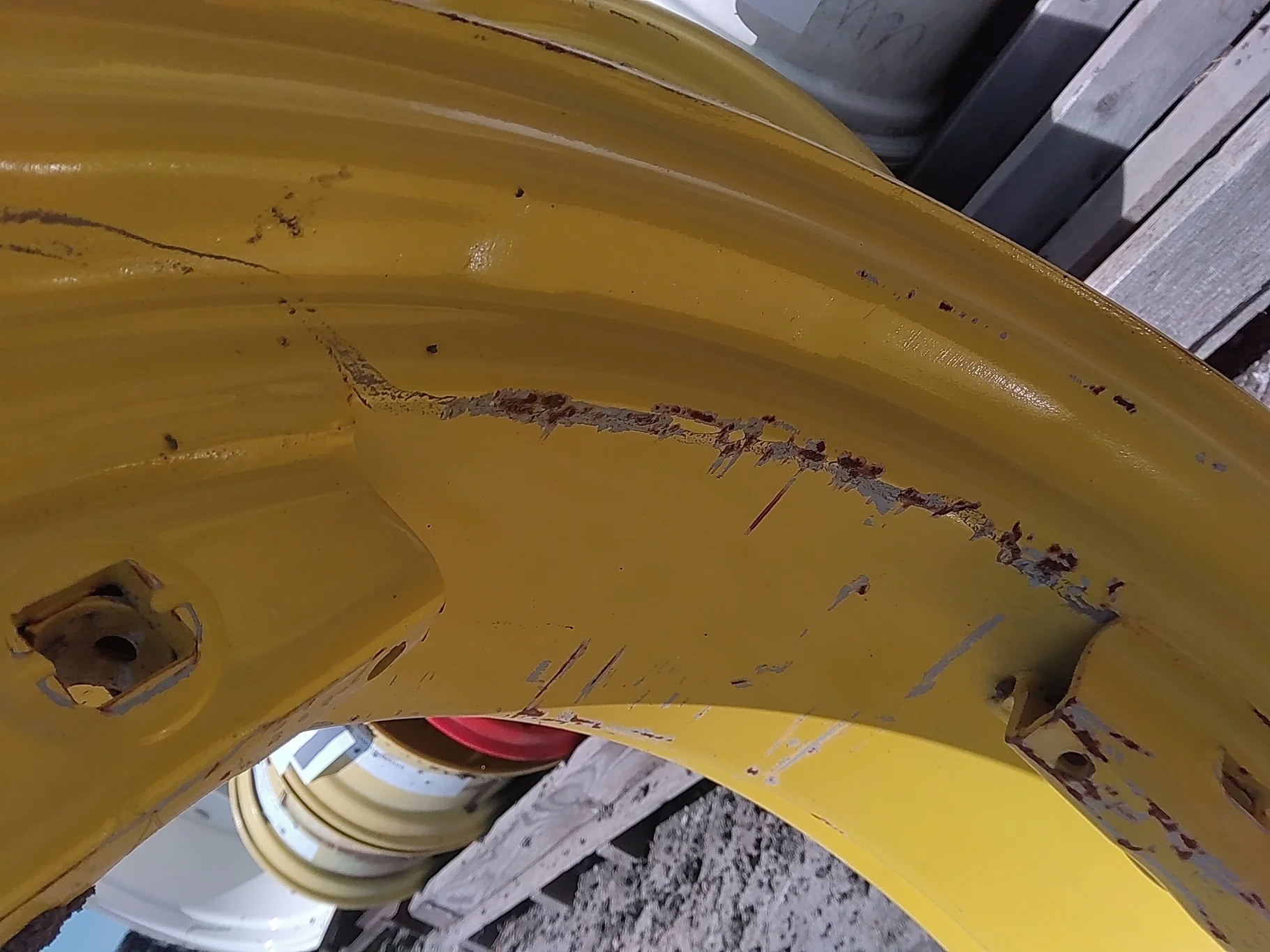 Used 10 X 24 John Deere Yellow GKN Style Rim image 7
