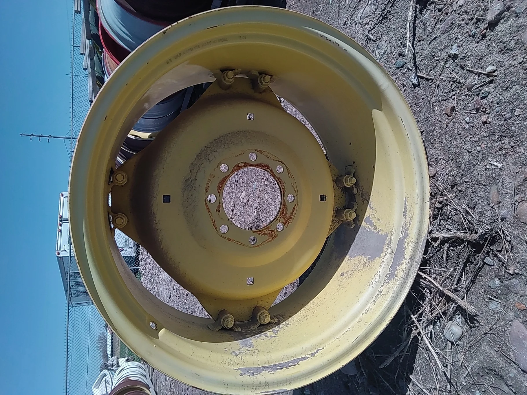 Used 15 X 28 John Deere Yellow GKN Rim with 8-8-6 Center - Good Condition image 2