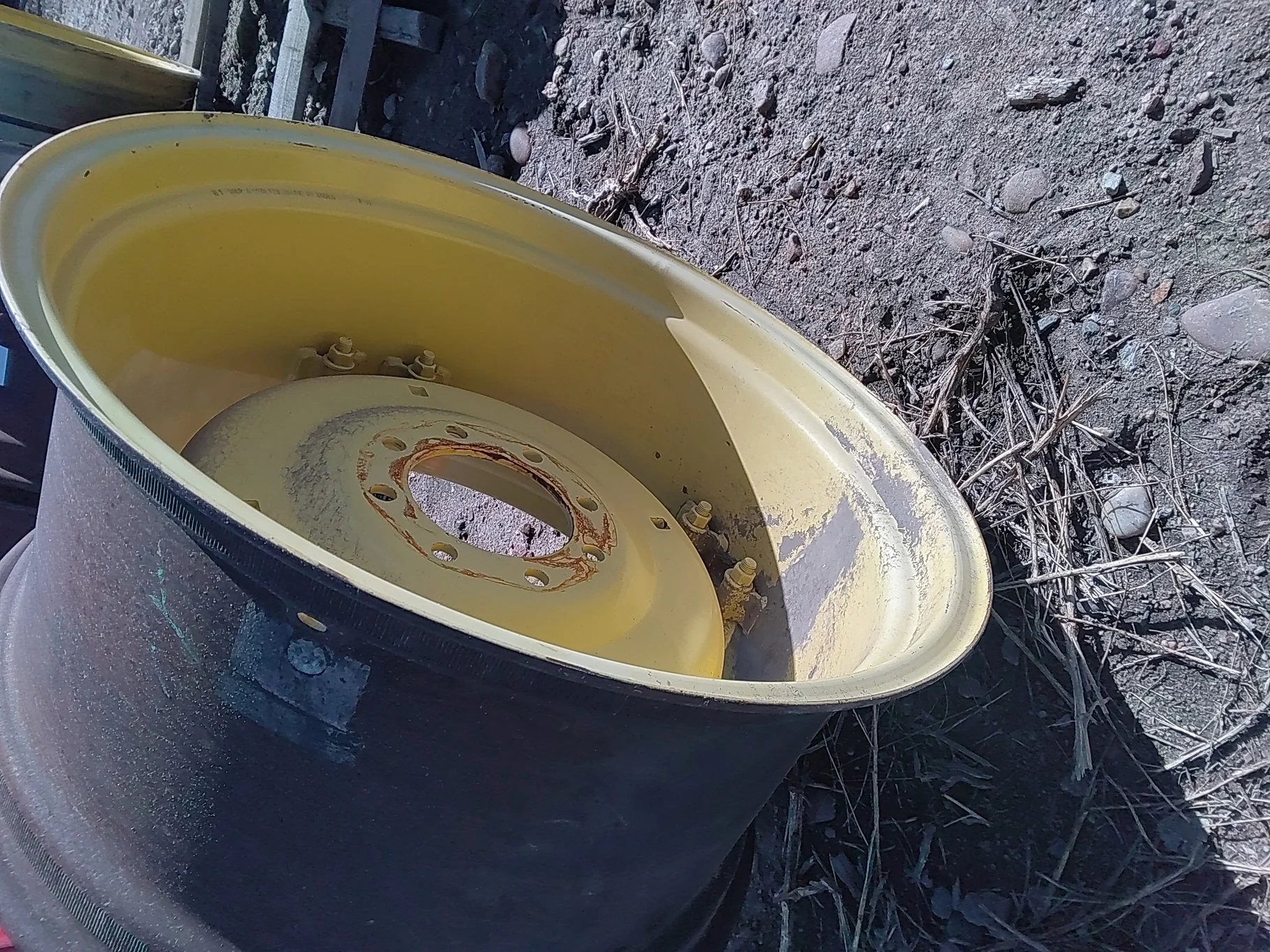 Used 15 X 28 John Deere Yellow GKN Rim with 8-8-6 Center - Good Condition image 3