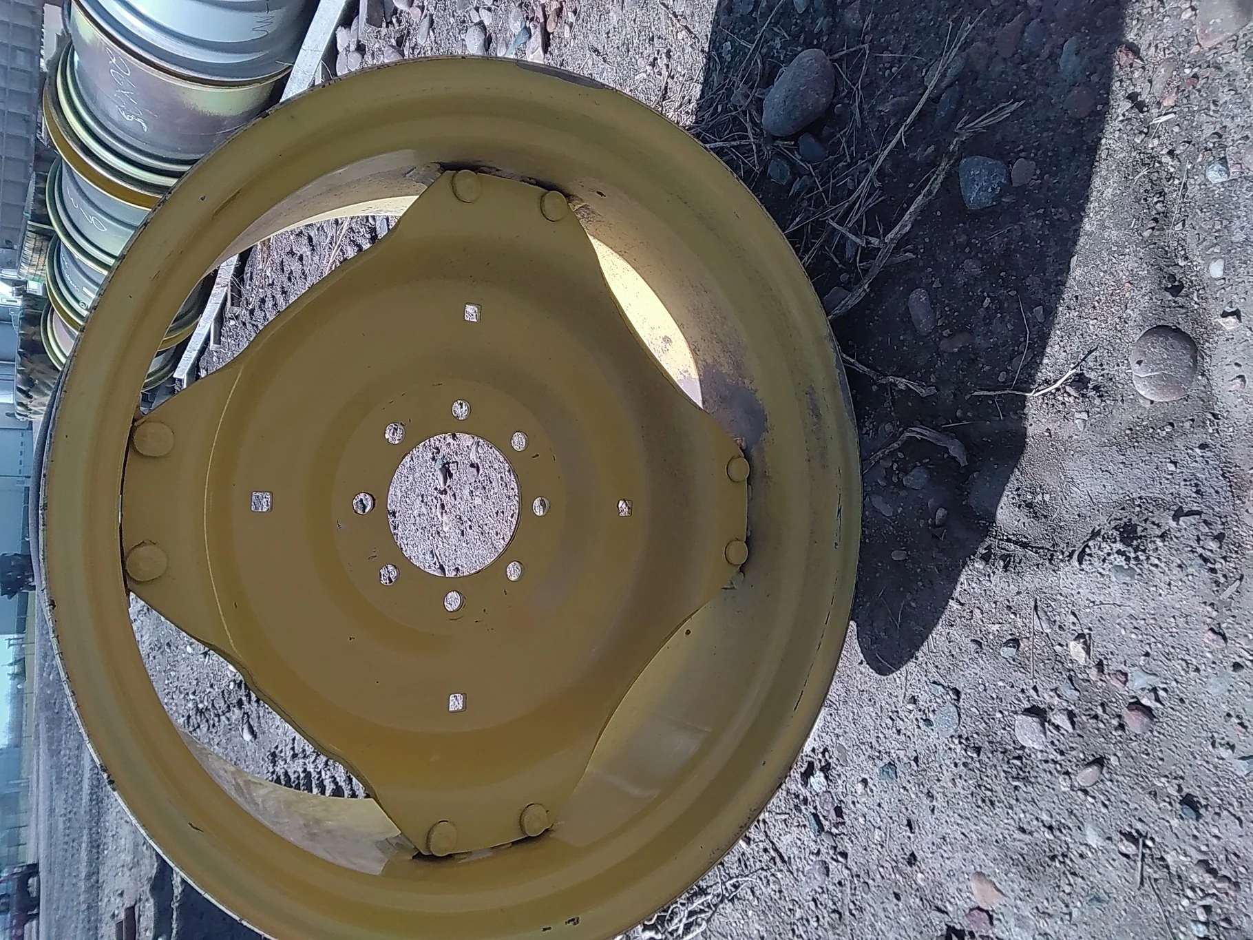 Used 15 X 28 John Deere Yellow GKN Rim with 8-8-6 Center - Good Condition image 5