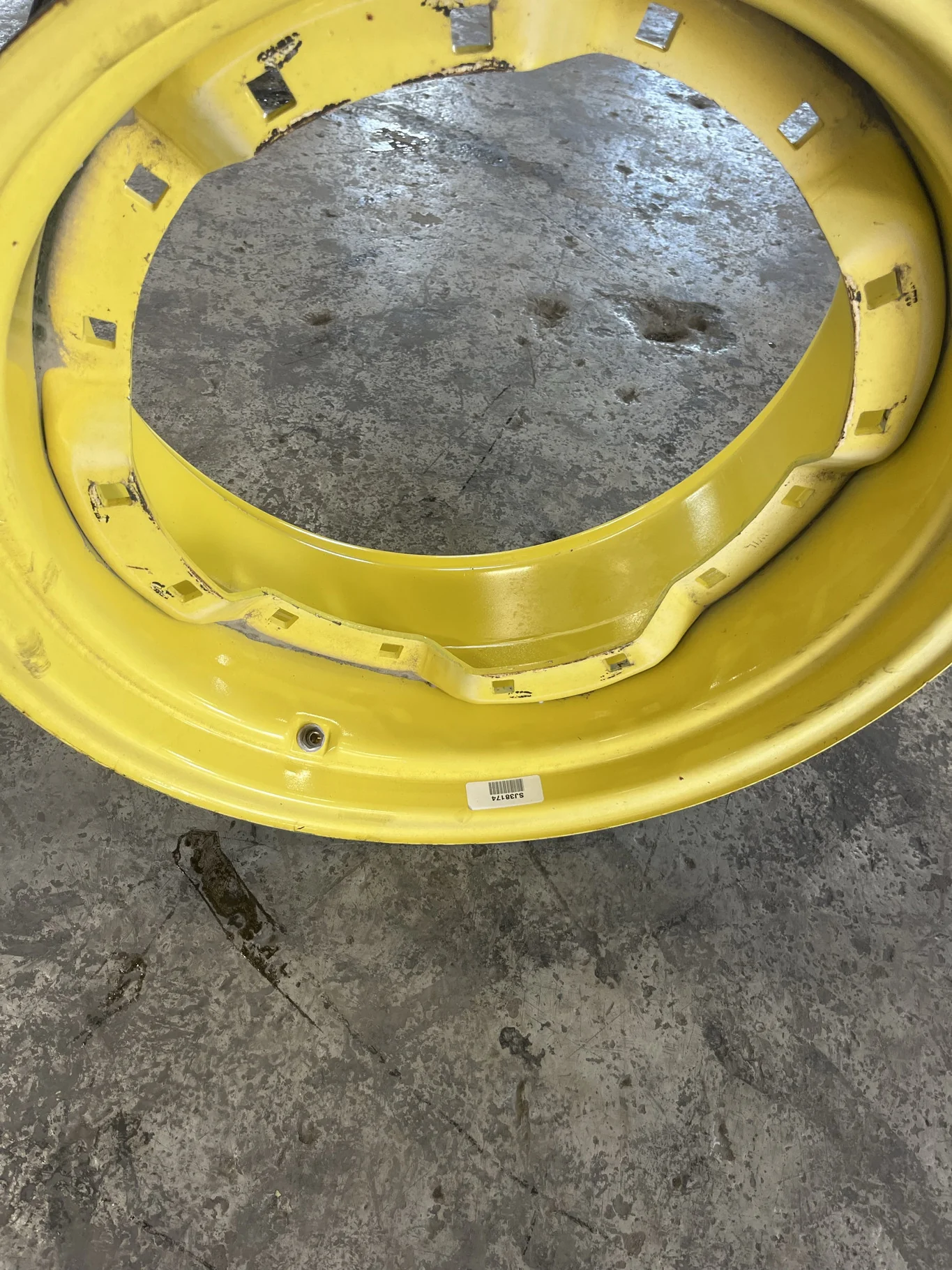 Take-Off 12 X 24 2 Bolt JD Yellow Waffle Wheel