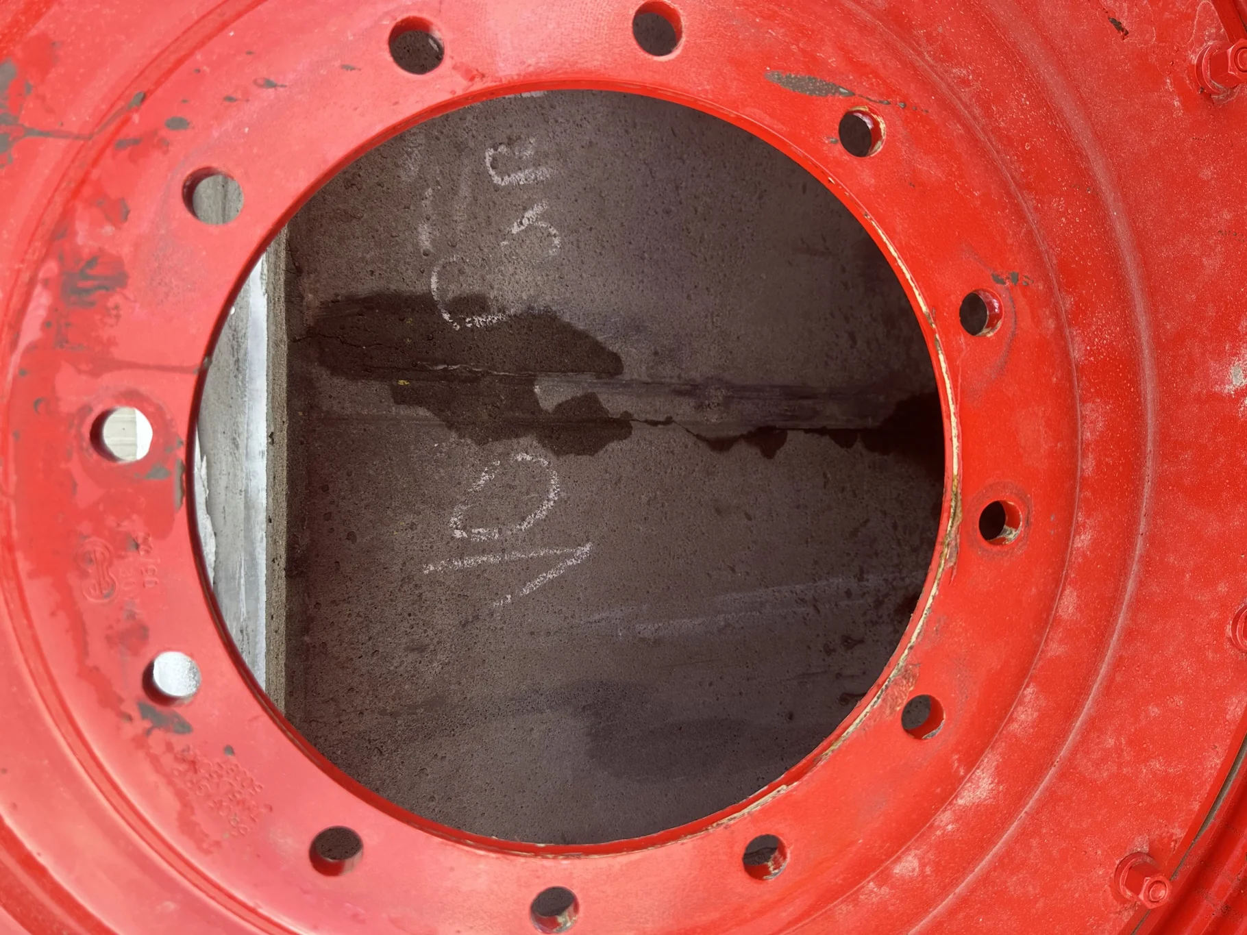 Used 15 X 50 Fendt Red 12-16.5-14.5 .937 8.63 IN Dual Wheel w/ Paint Scratches