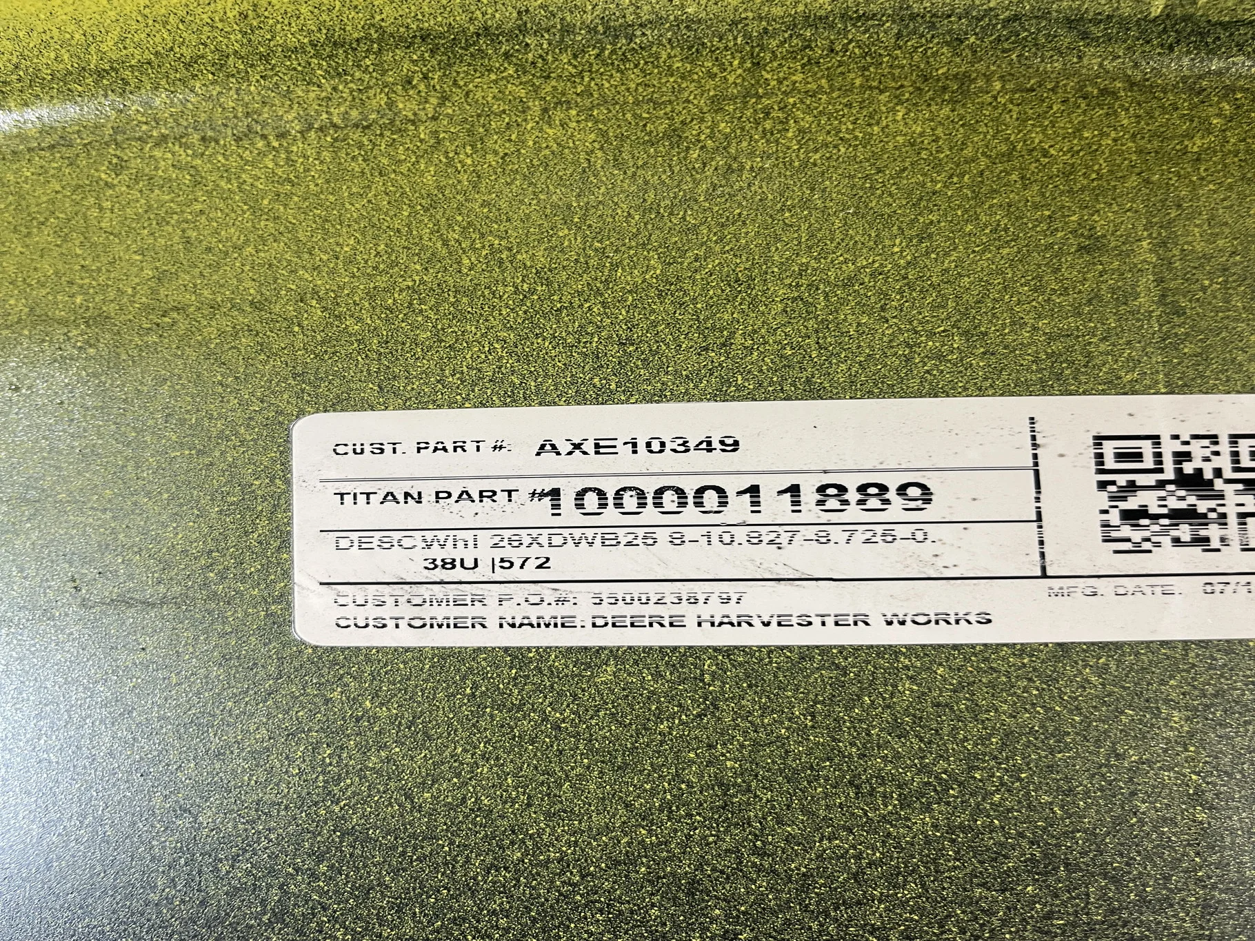 Take-Off 25 X 26 8-10.827-8.725 Rear Combine Yellow Wheel image 3