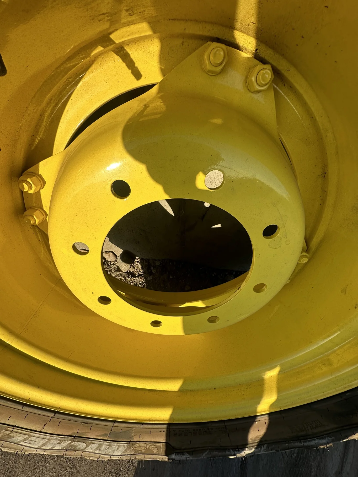 Take-Off 12 X 24 2 Bolt GKN Waffle JD Yellow Wheel image 2
