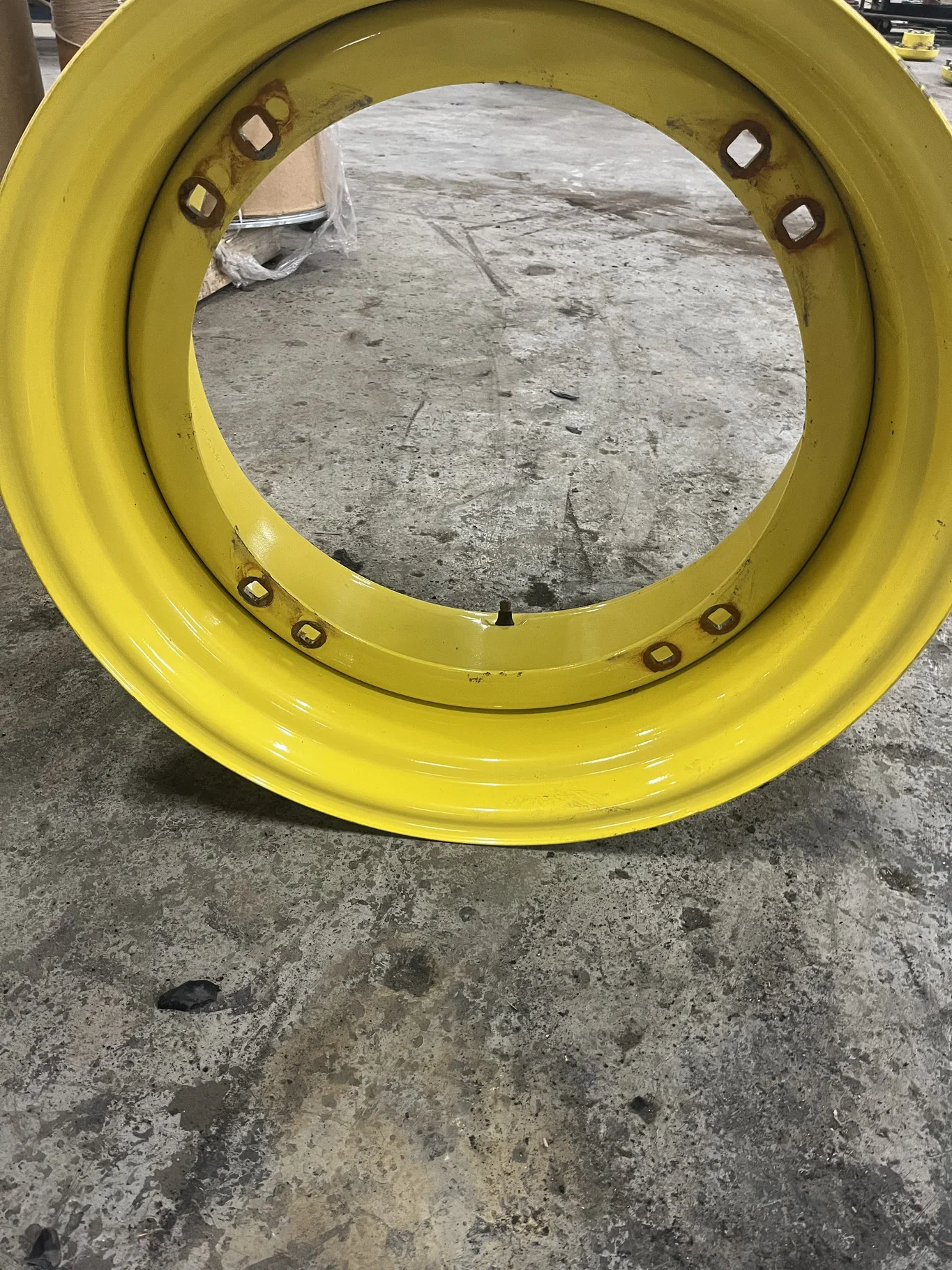 Used 12 X 24 8 Bolt 4/2 Rail Yellow Wheel image 2