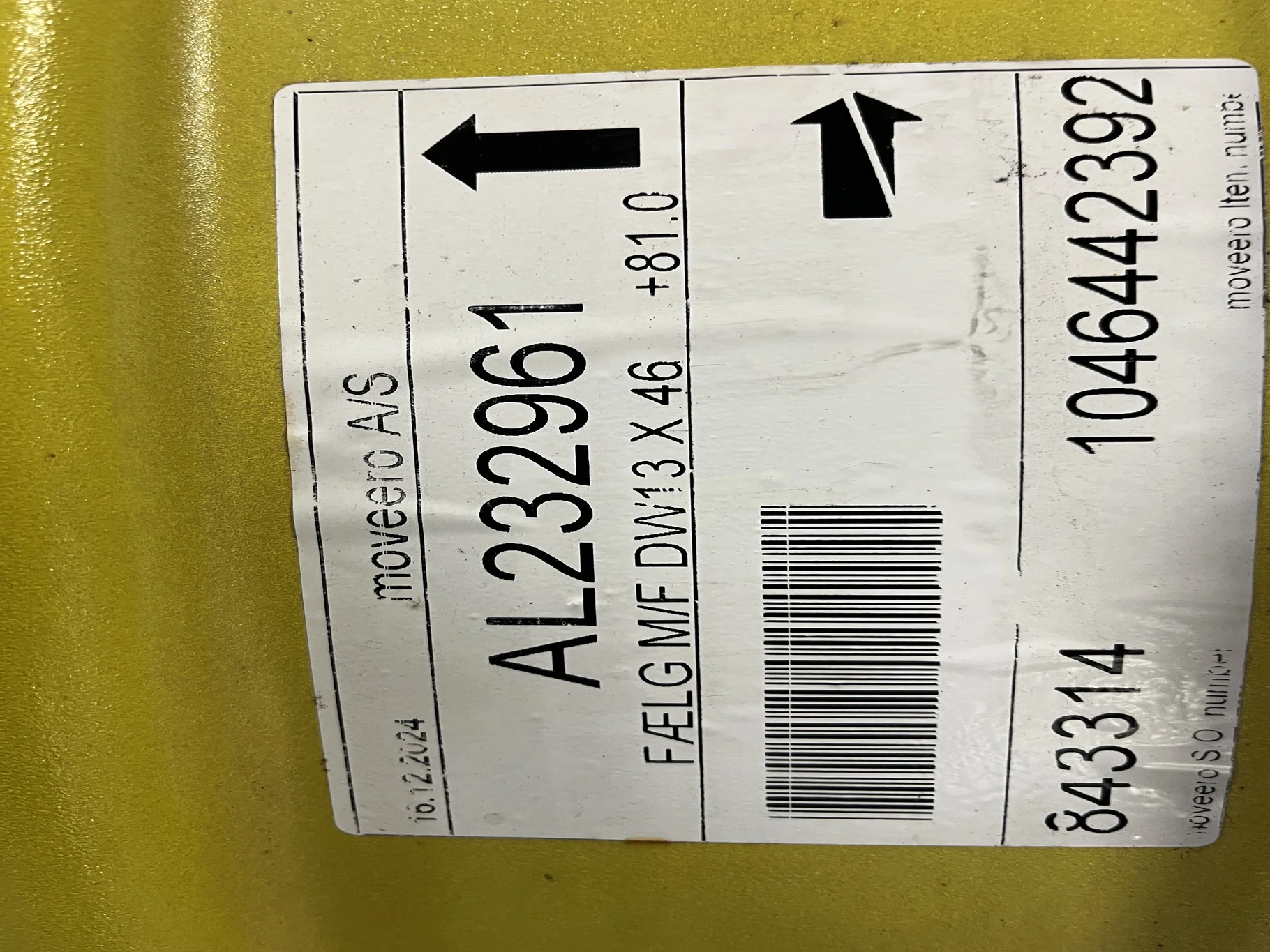 Take-Off 13 x 46 12-32.047-30.078 Rim & Rail Yellow Wheel image 3