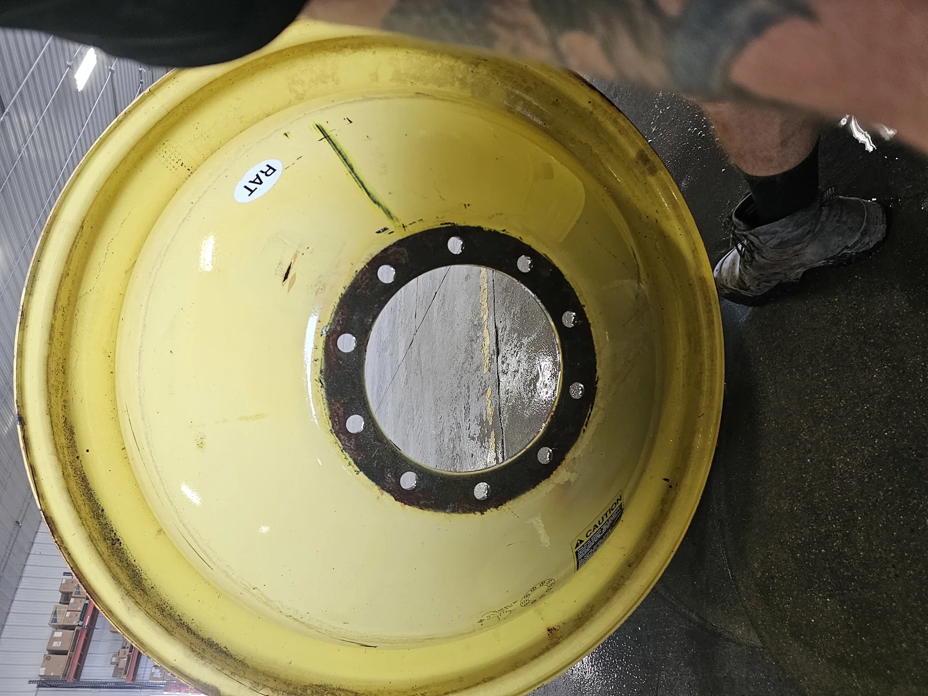 USED 16 x 42 10-13.187-11.07-14.4 INSIDE DOLLY DUAL YELLOW WHEEL image 2