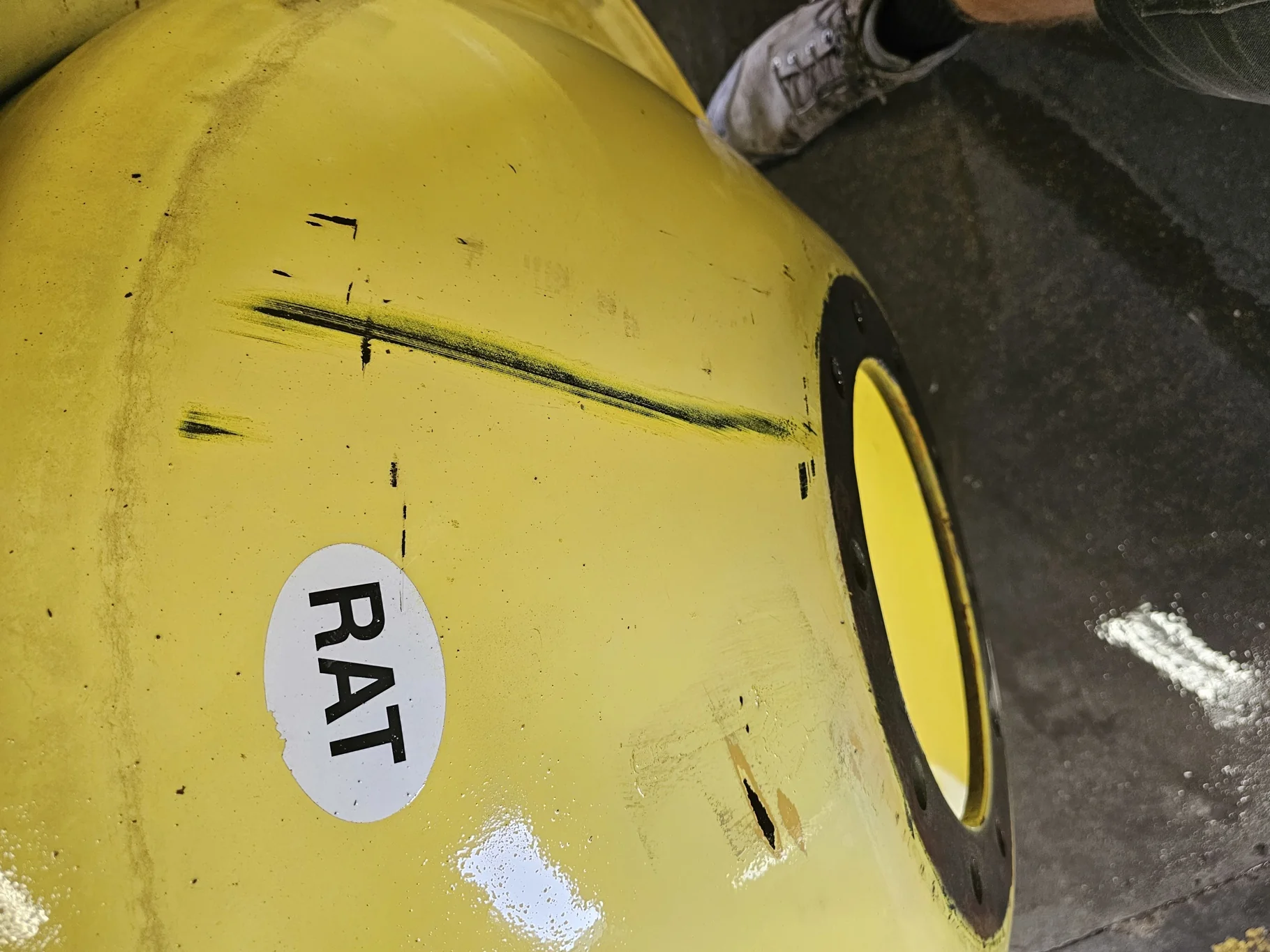 USED 16 x 42 10-13.187-11.07-14.4 INSIDE DOLLY DUAL YELLOW WHEEL image 3
