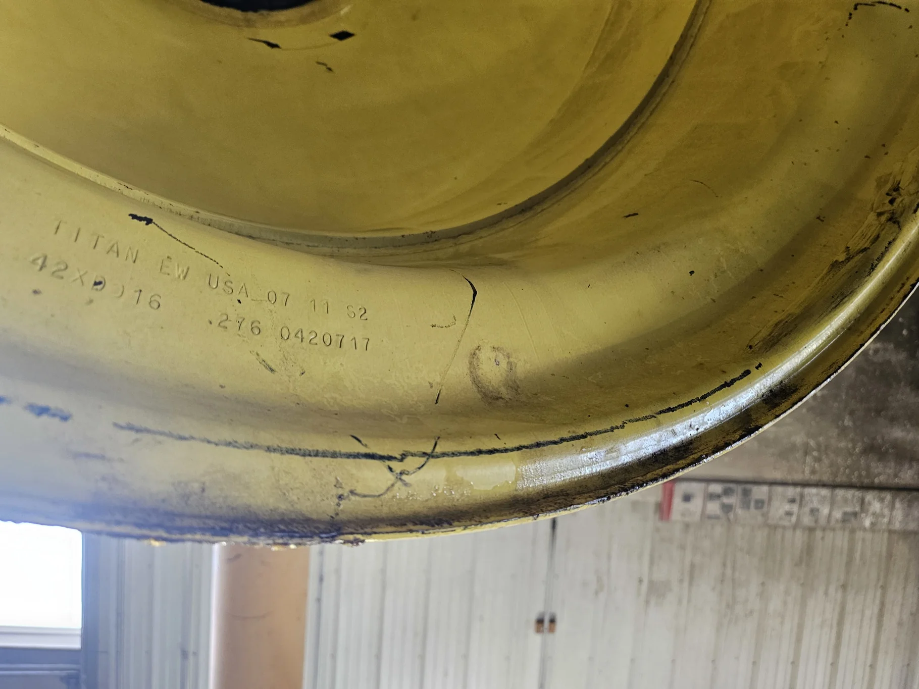 USED 16 x 42 10-13.187-11.07-14.4 INSIDE DOLLY DUAL YELLOW WHEEL image 4