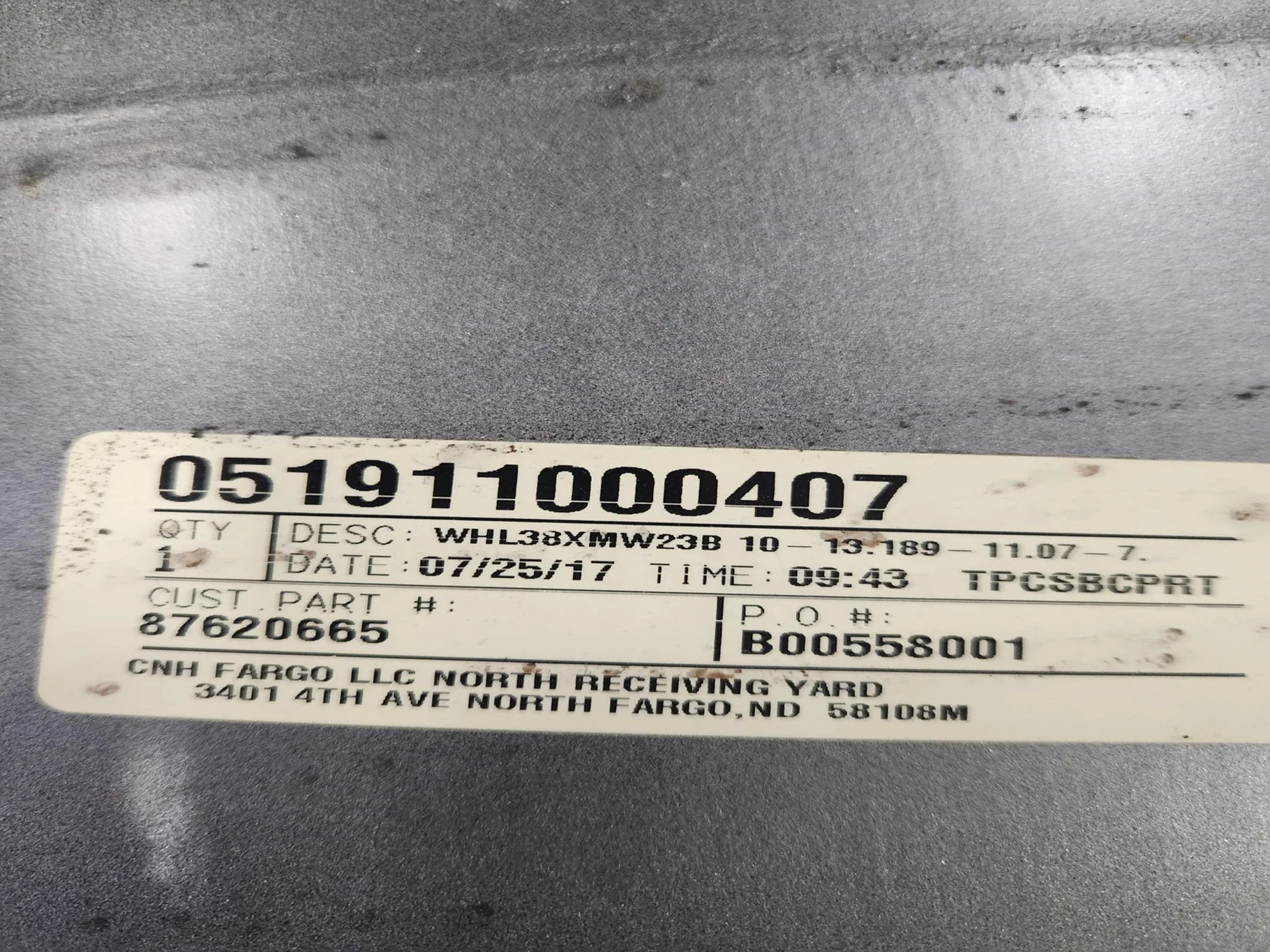 Used 23 x 38 10-13.189-11.07 Dual Case Silver Wheel