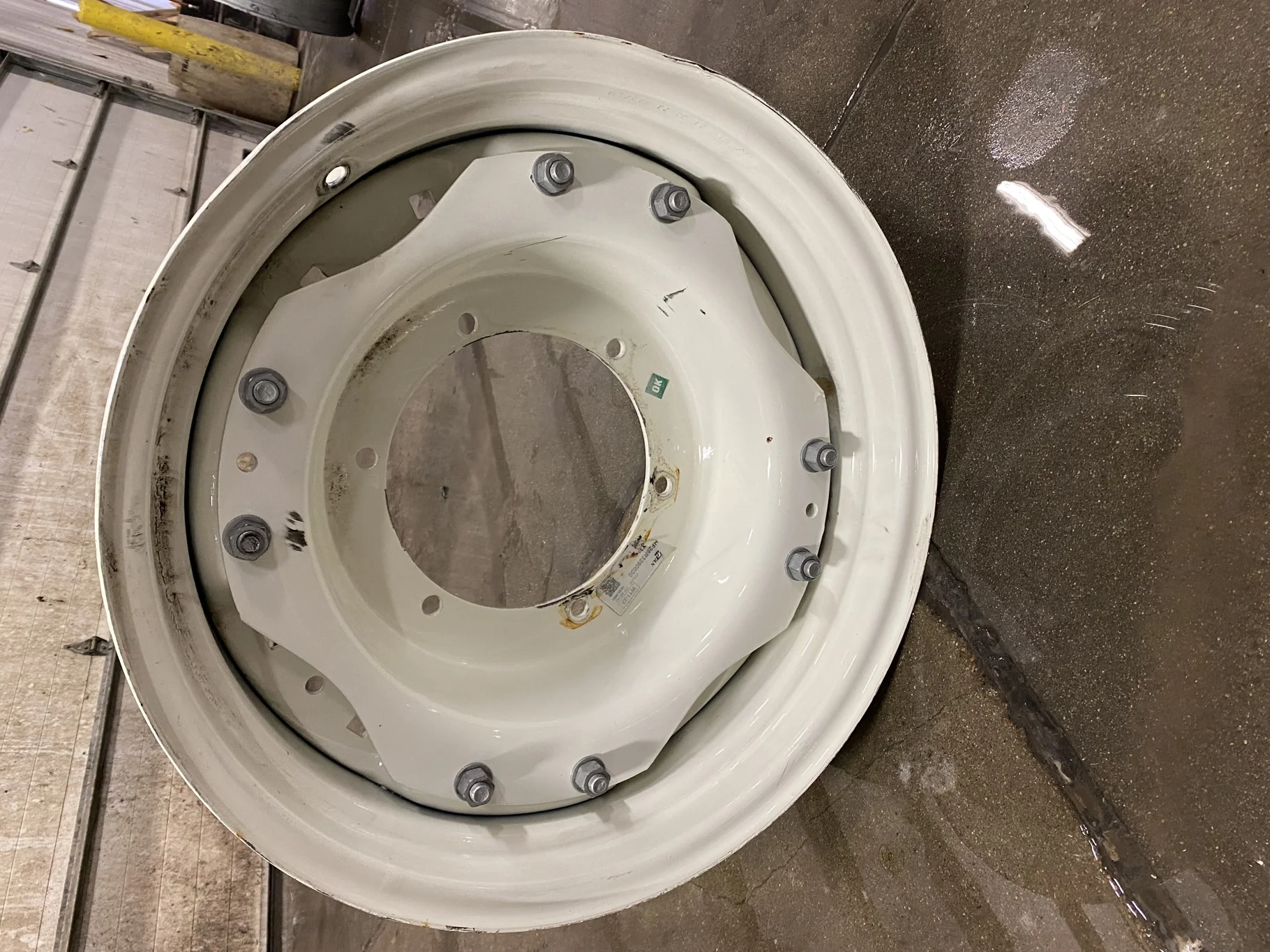 Used 10 X 24 2 Bolt NH White Waffle Wheel