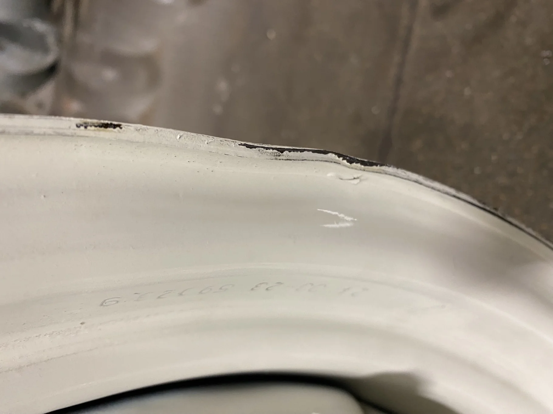 Used 10 X 24 2 Bolt NH White Waffle Wheel image 2