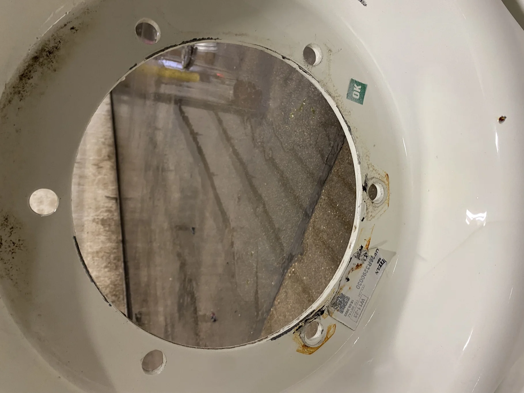 Used 10 X 24 2 Bolt NH White Waffle Wheel image 3