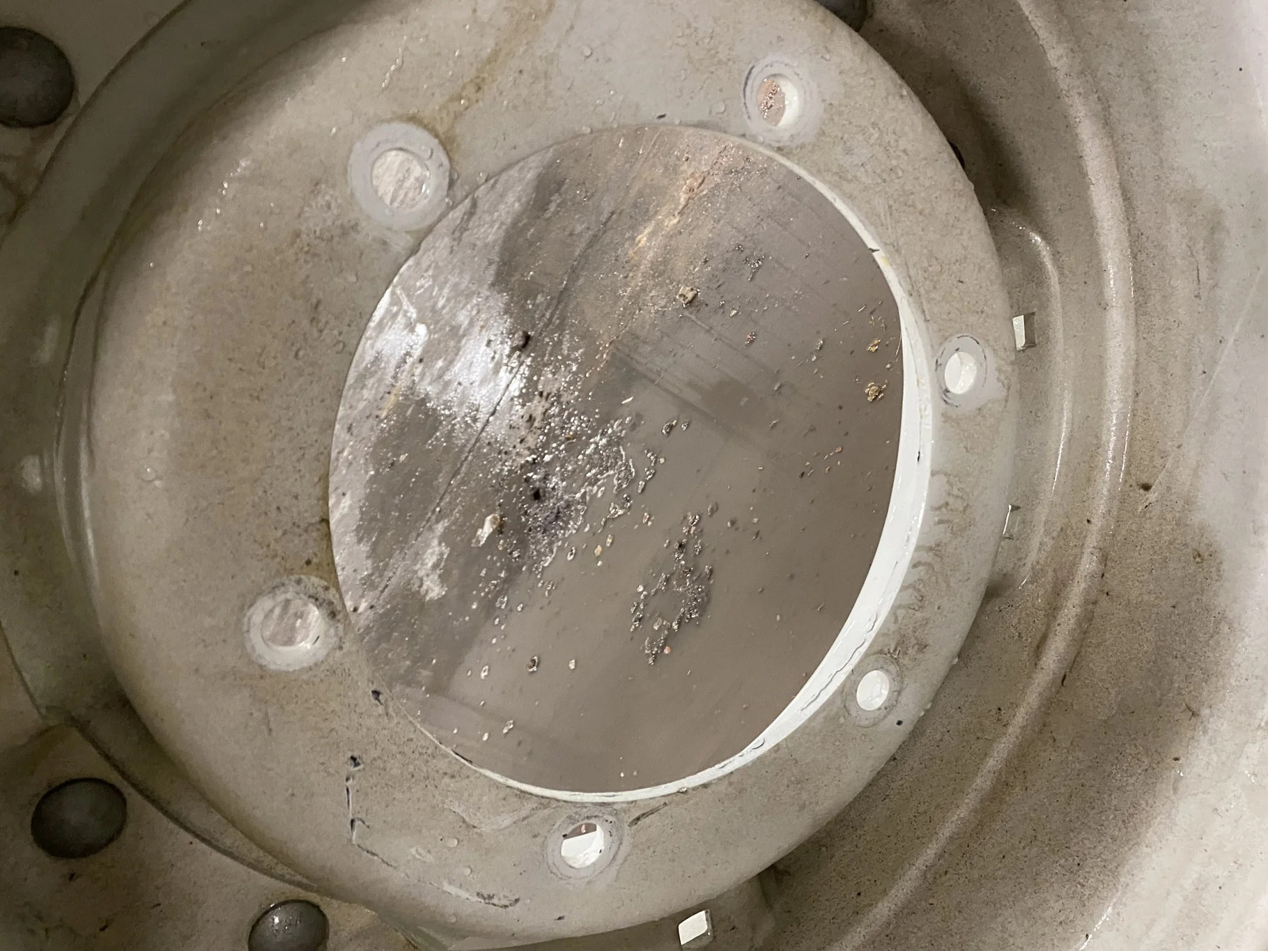 Used 10 X 24 2 Bolt NH White Waffle Wheel image 5