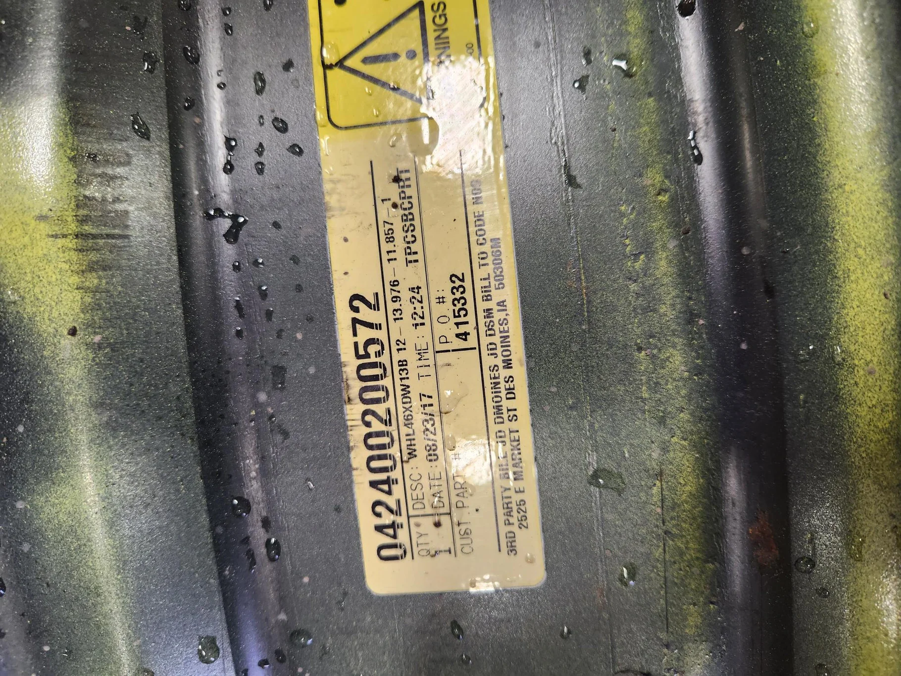 Used 13 x 46 12-13.976-11.857 Yellow Wheel