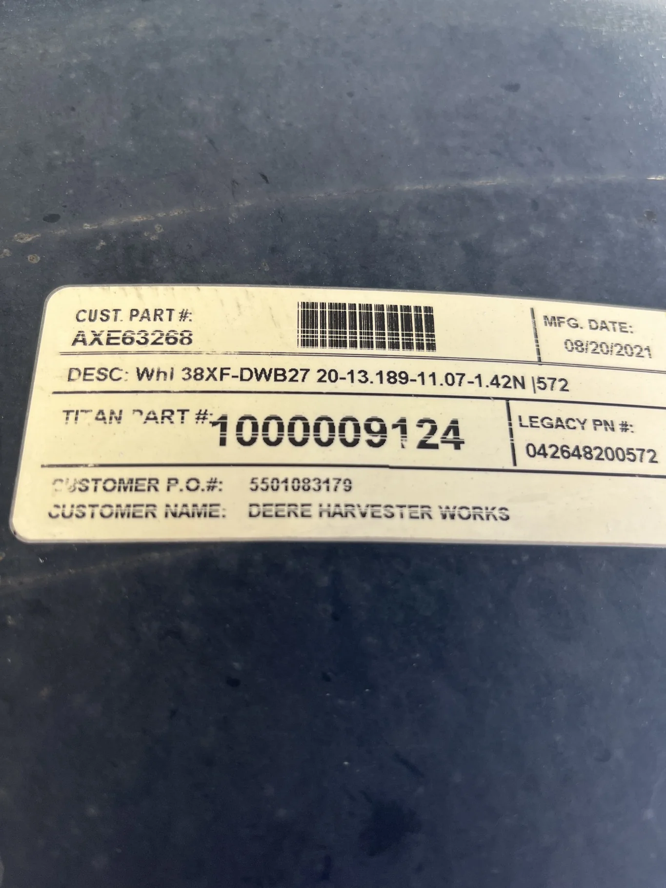 Used 27 X 38 20-13.189-11.07-1.42 (.906) Yellow Wheel image 3