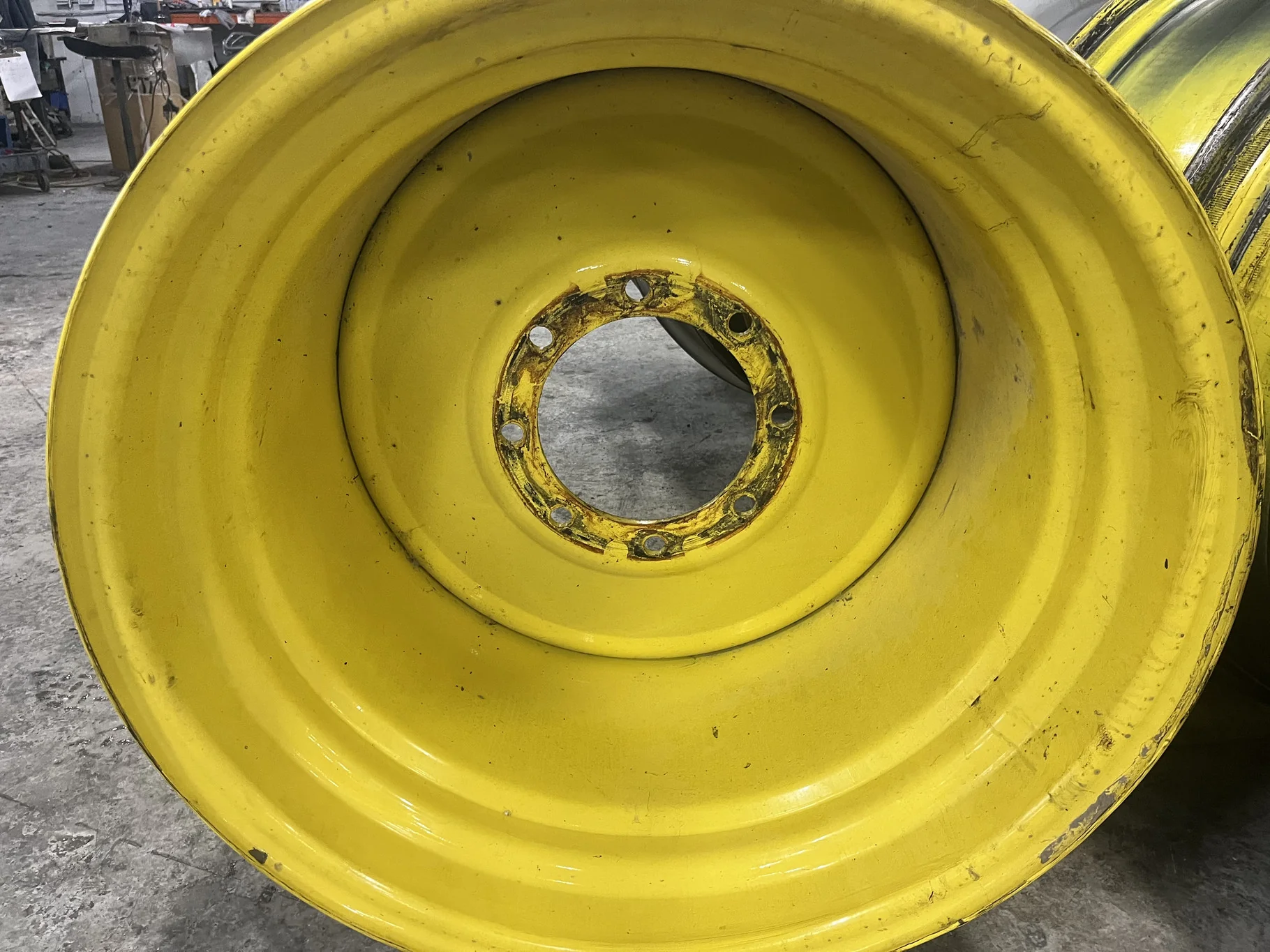 Used 25 X 30 8-10.82-8.735 Yellow Combine Wheel image 2