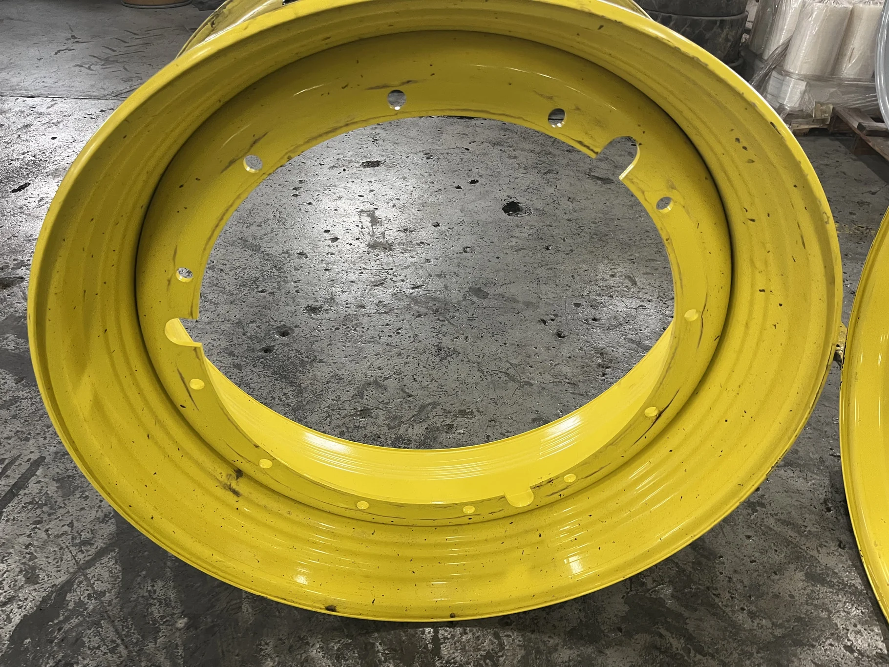 Used 16 x 42 12-32.047-30.078 Rim & Rail Yellow Wheel