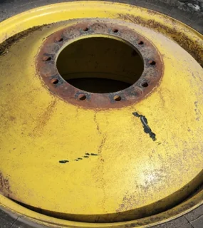 USED 16 X 38 10-13.187-11.07-14.4 (INSIDE) DOLLY DUAL YELLOW WHEEL image 5