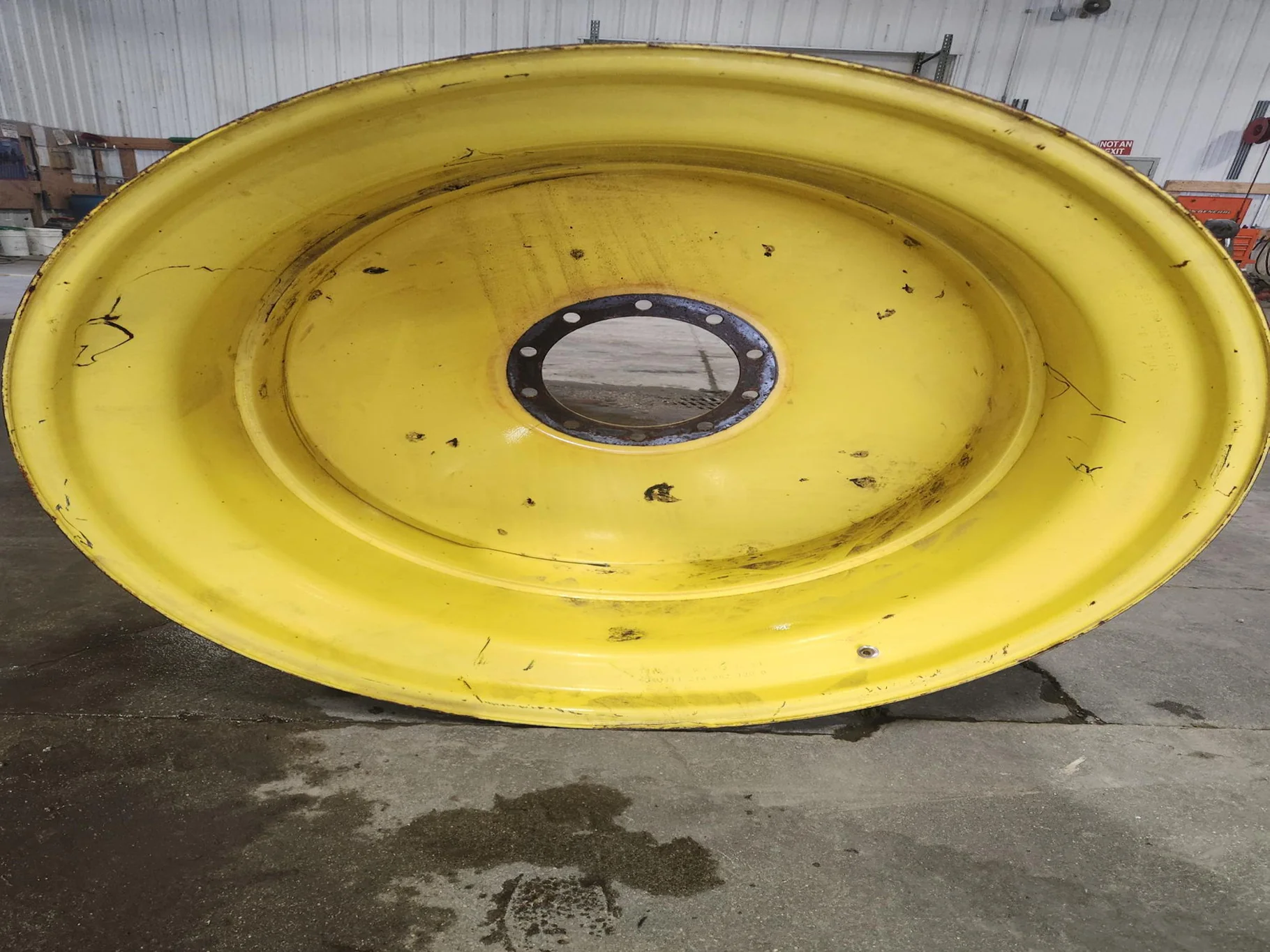 Used 18 X 42 10-13.187-11.07-14.4 (INSIDE) DOLLY DUAL YELLOW WHEEL image 2