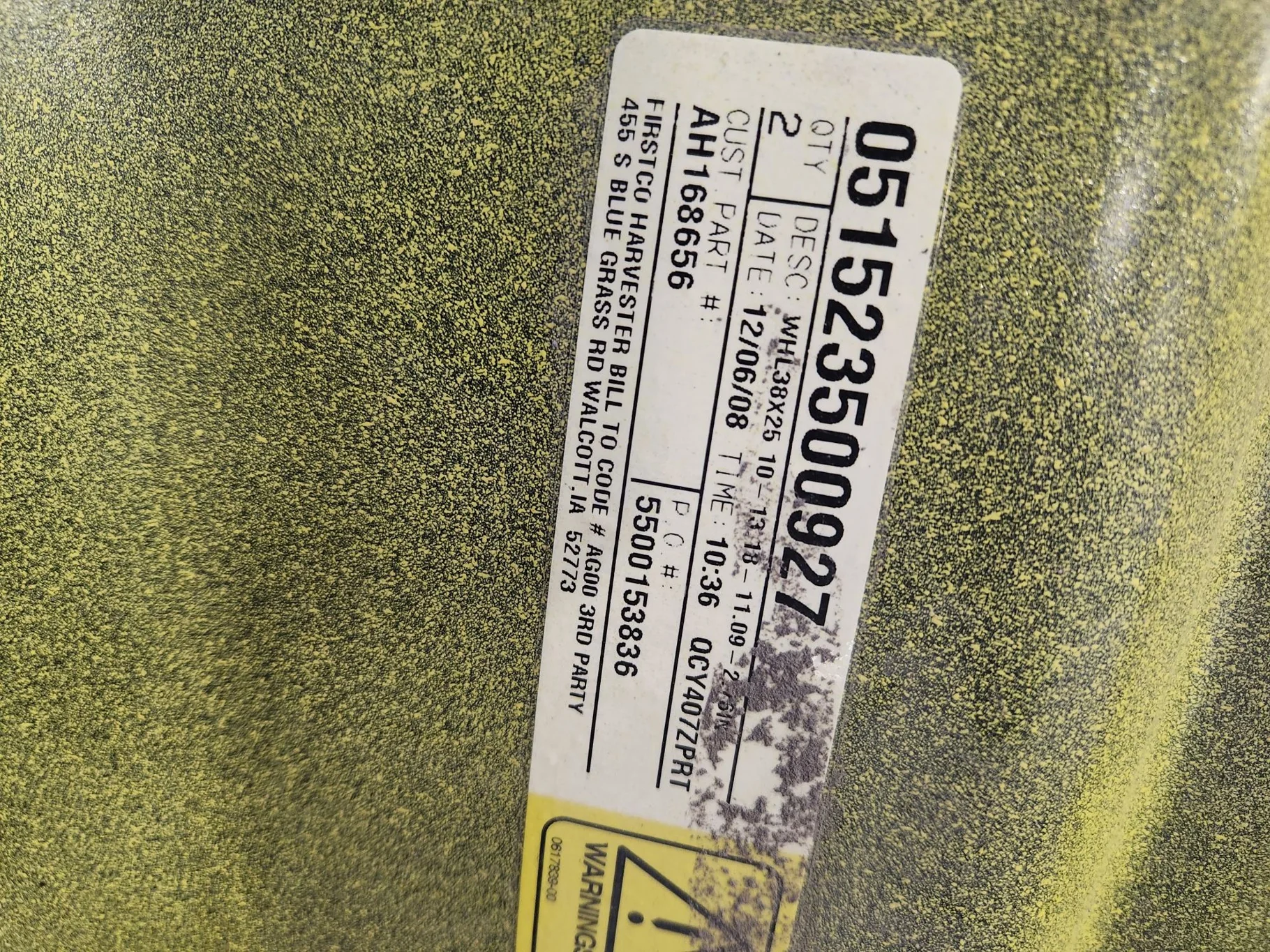 Used 27 x 38 10-13.189-11.07-0.79 Yellow Wheel image 3