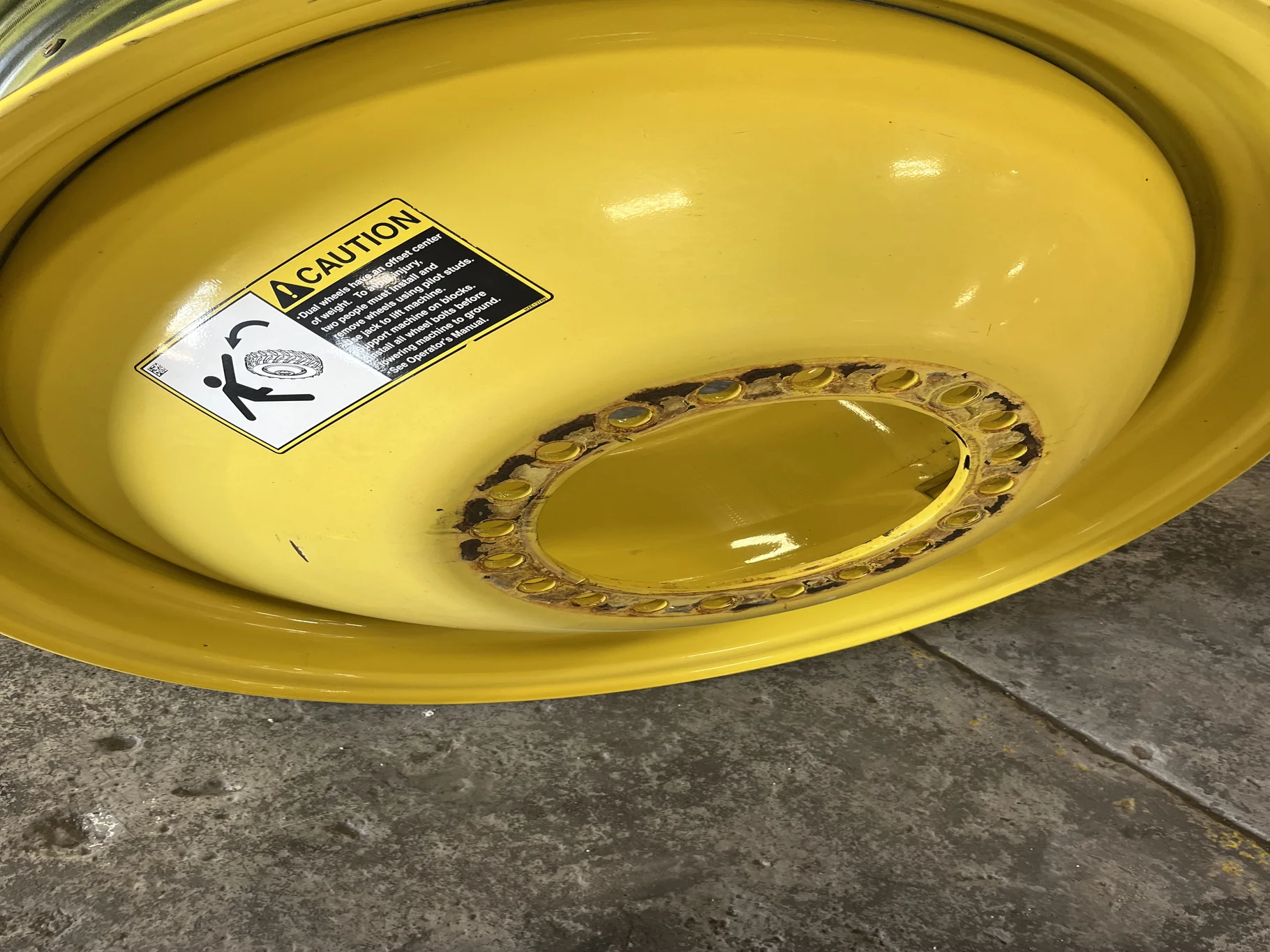Used 23 X 38 20-13.189-11.07-15.55" Dolly Dual JD Yellow Wheel