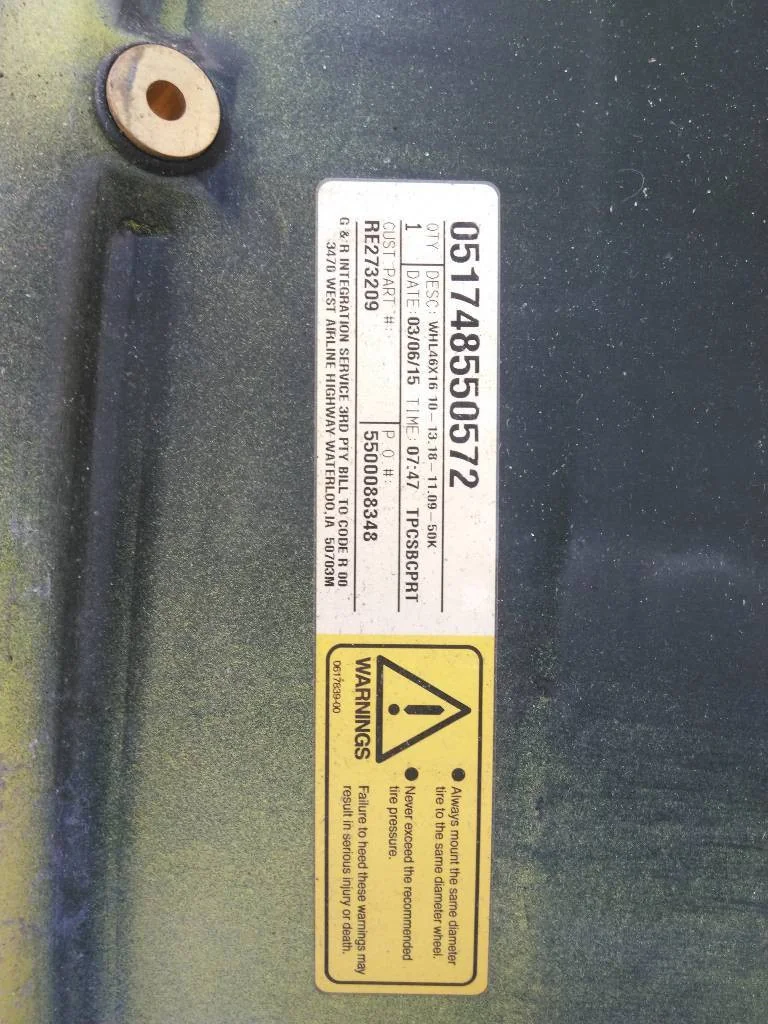 Used 16 x 46 10-13.19-11.07 Titan Dual Wheel John Deere image 2
