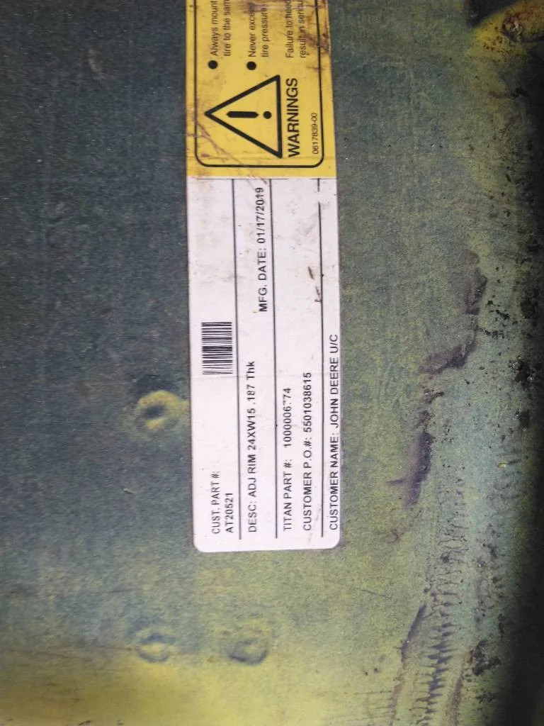 Used 15 x 24 Titan 8-8-6  6 Clamp Wheel With Disc Mild Rust Paint Is Fair image 2