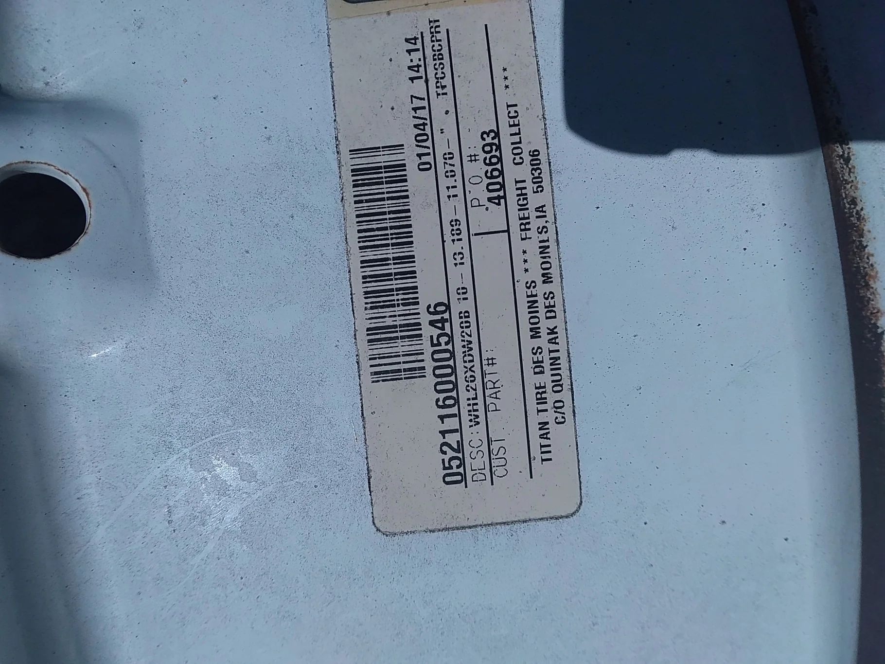 Used 20 X 26 10-13.19-11.07 NH White Swather Rim