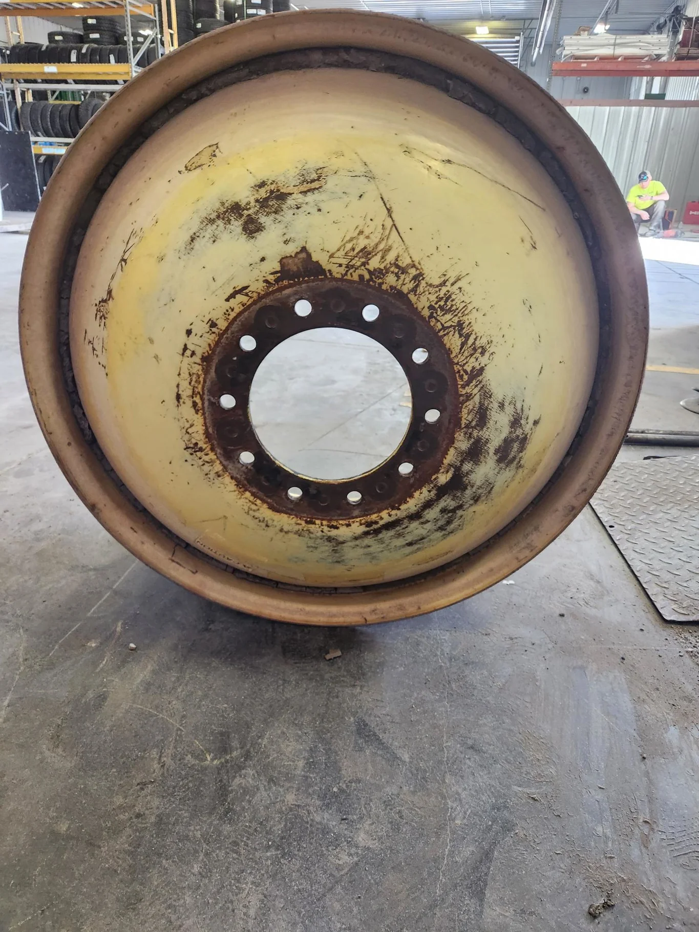 Used 18 x 38 10-12-9.5 Inside Dolly Dual Yellow Wheel image 2
