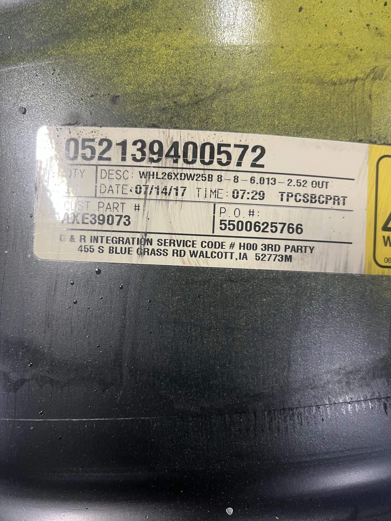 Used 25 x 26 8-8-6 Dual Combine Yellow Wheel image 3